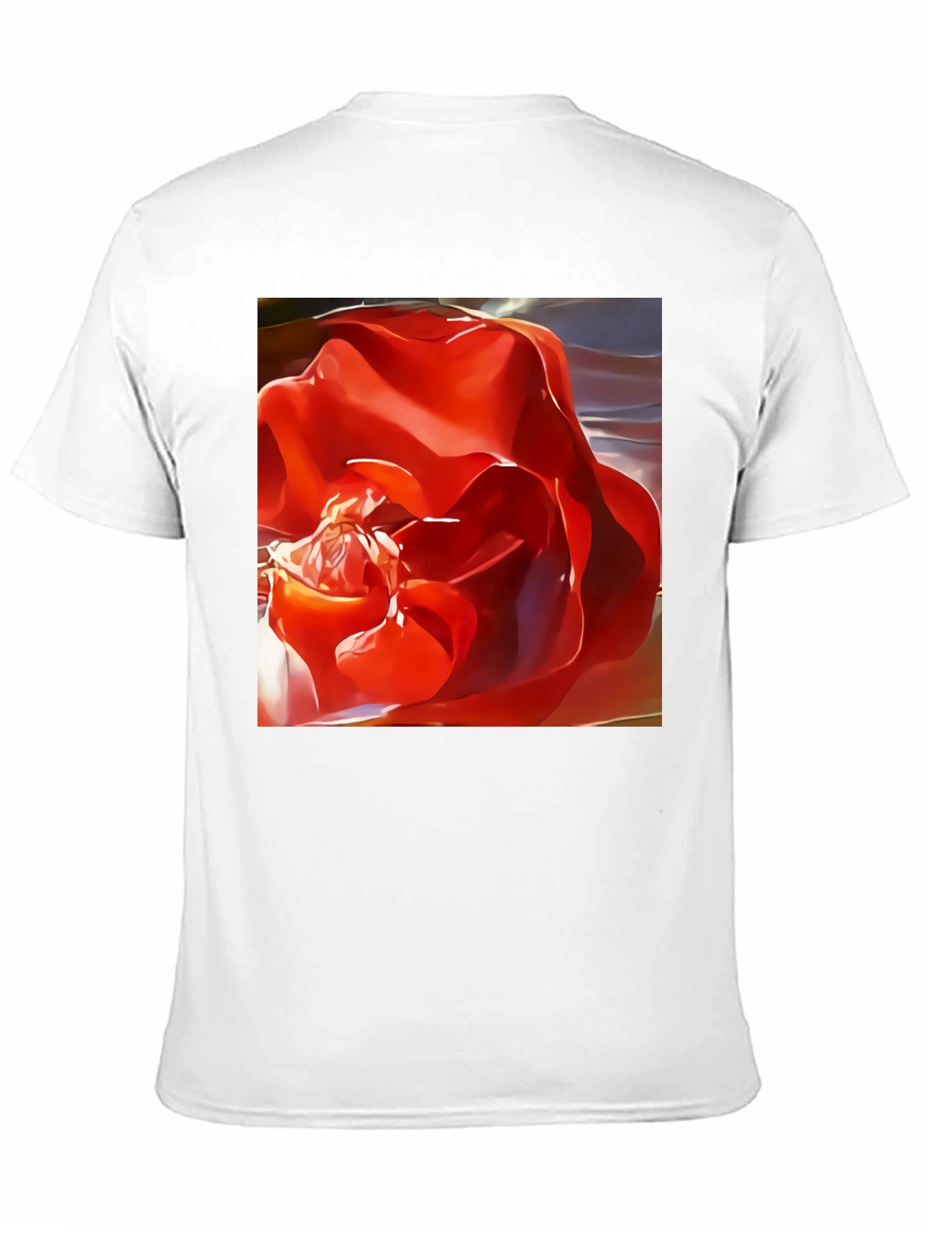 Red Rose Graphic Black T-Shirt
