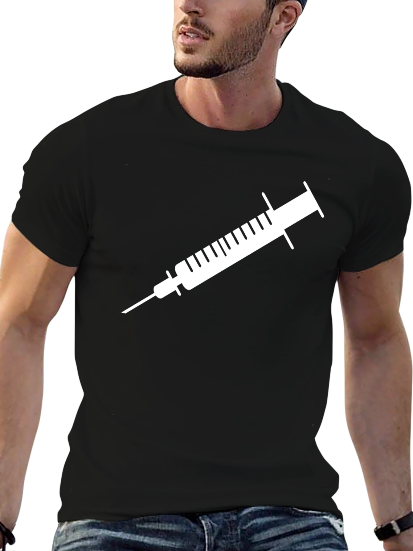 Syringe Graphic T-Shirt - Black Unisex Tee