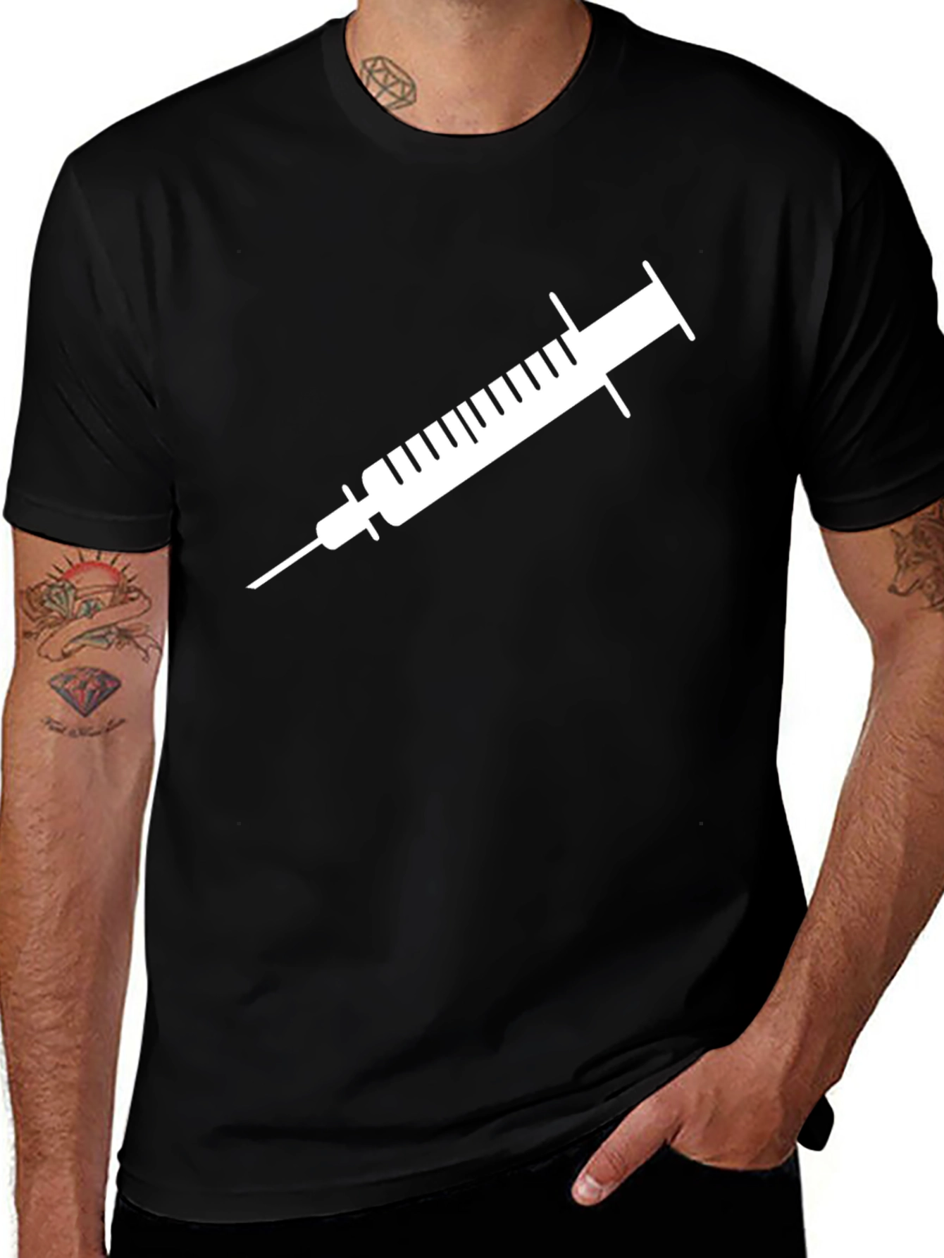 Syringe Graphic T-Shirt - Black Unisex Tee