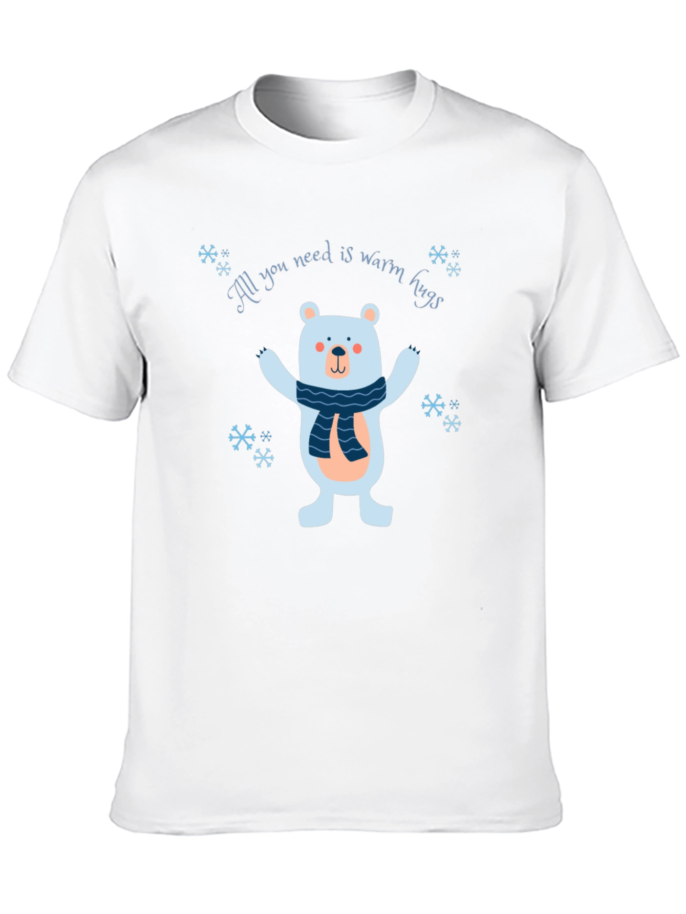 Warm Hugs Bear Graphic Tee - Cozy Winter Style