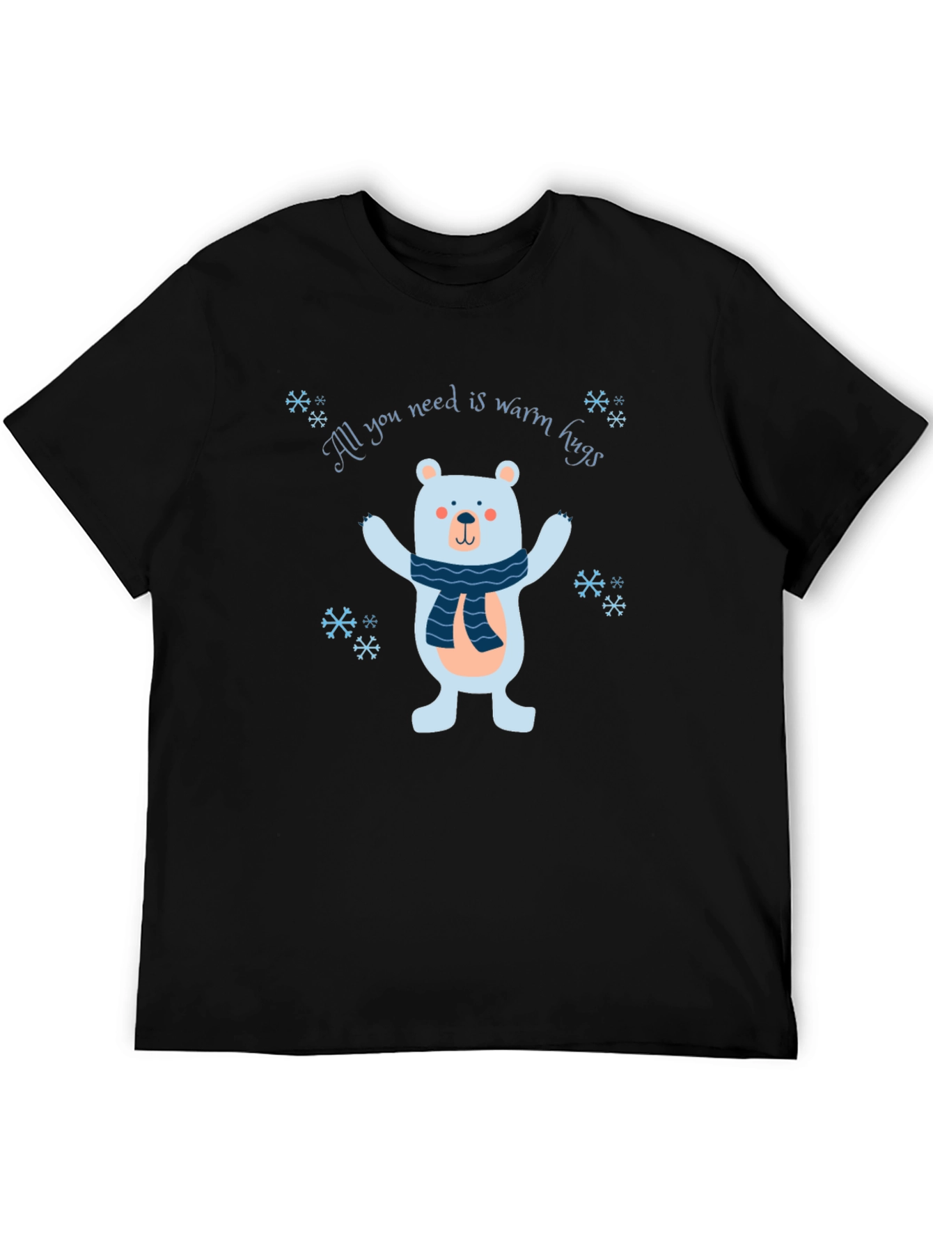 Warm Hugs Bear Graphic Tee - Cozy Winter Style