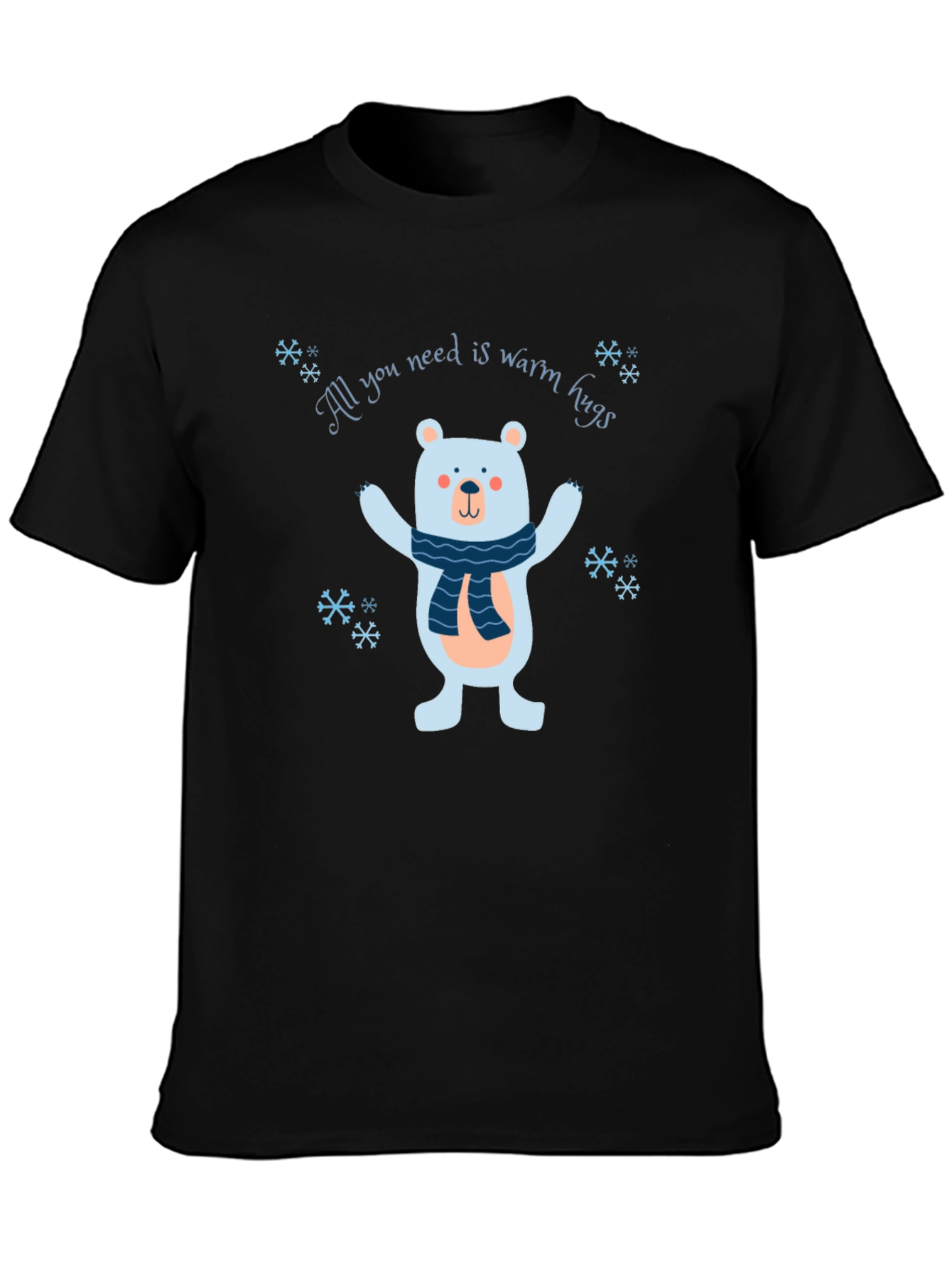 Warm Hugs Bear Graphic Tee - Cozy Winter Style