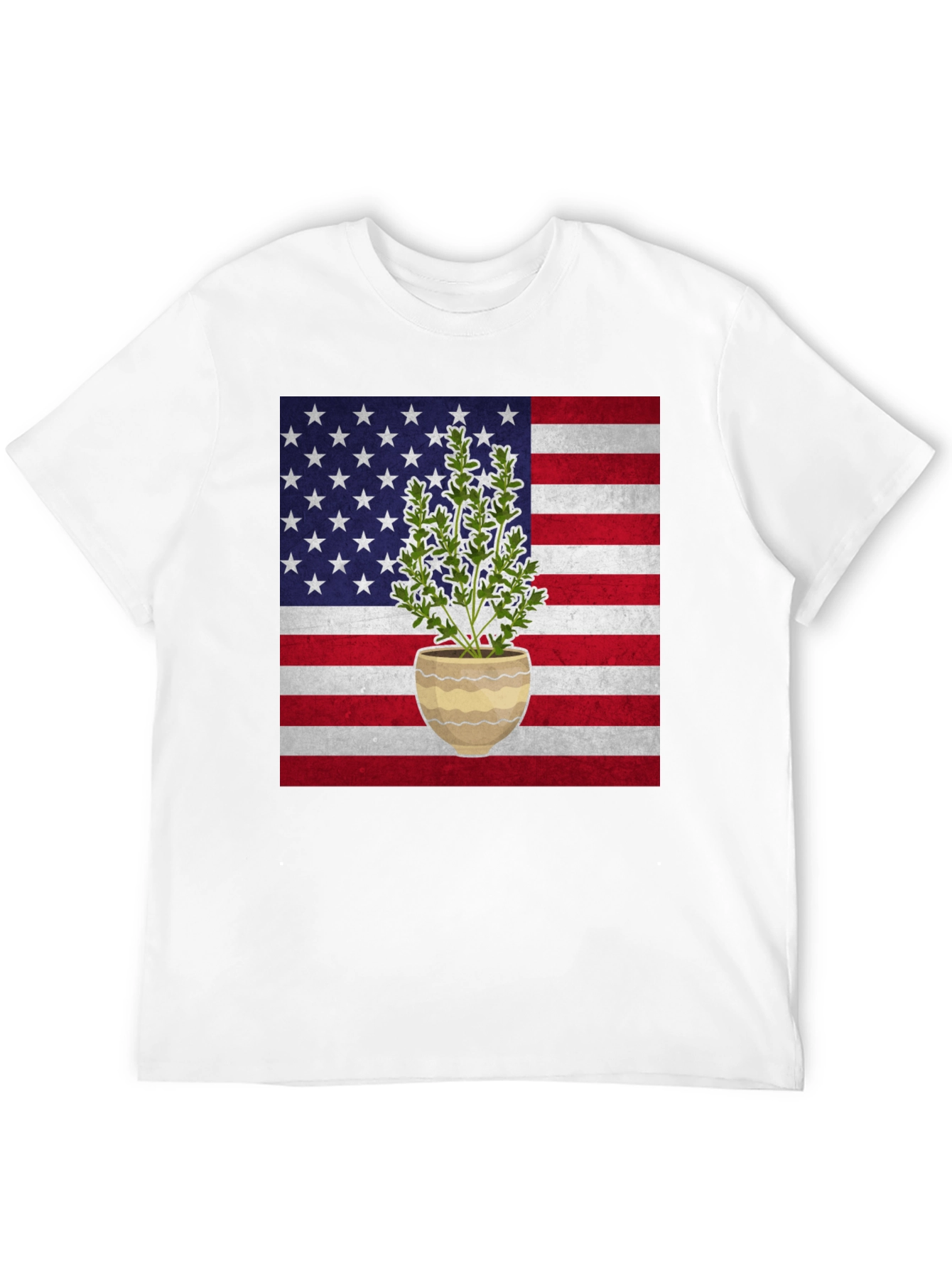 American Flag Plant T-Shirt - Patriotic Design