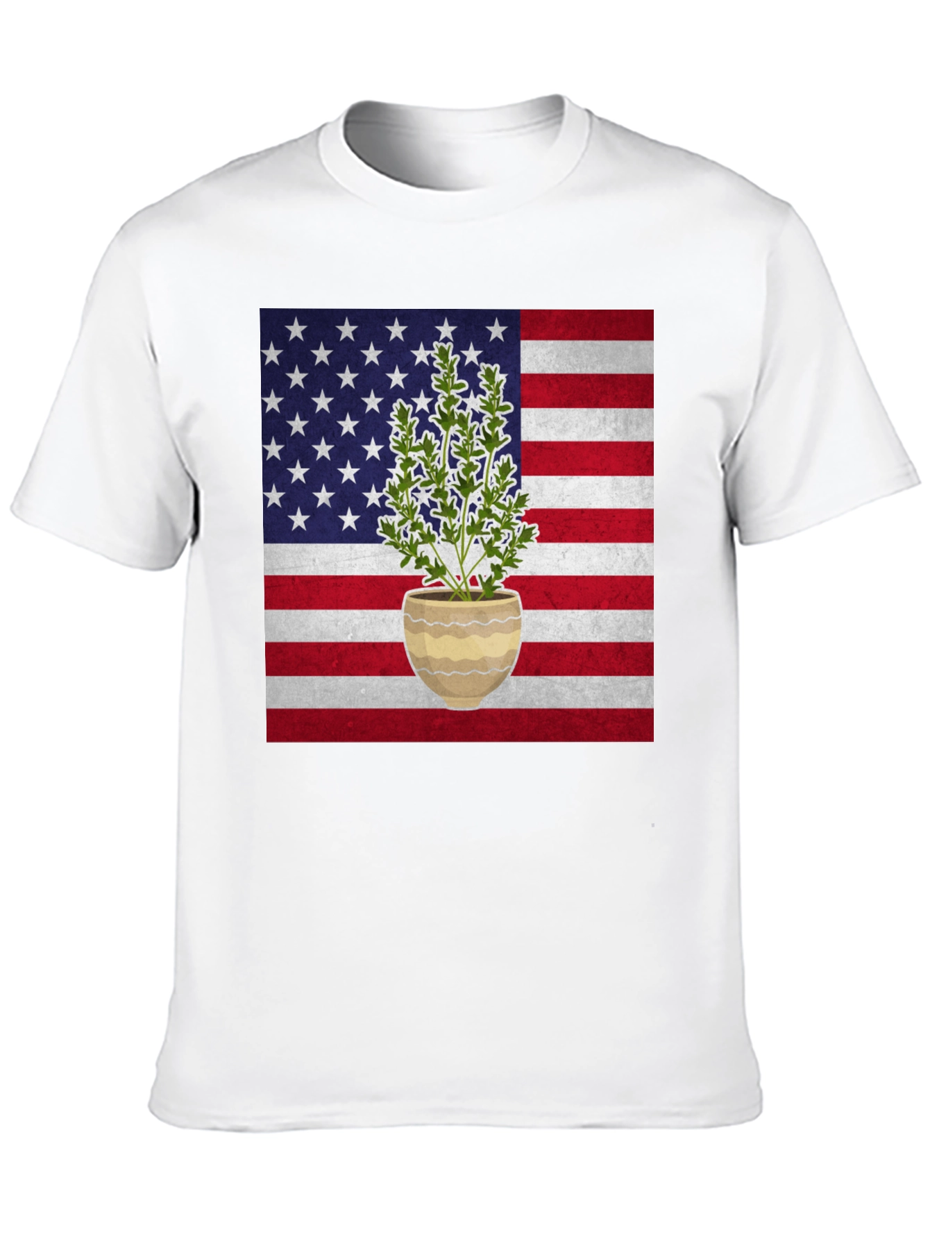 American Flag Plant T-Shirt - Patriotic Design