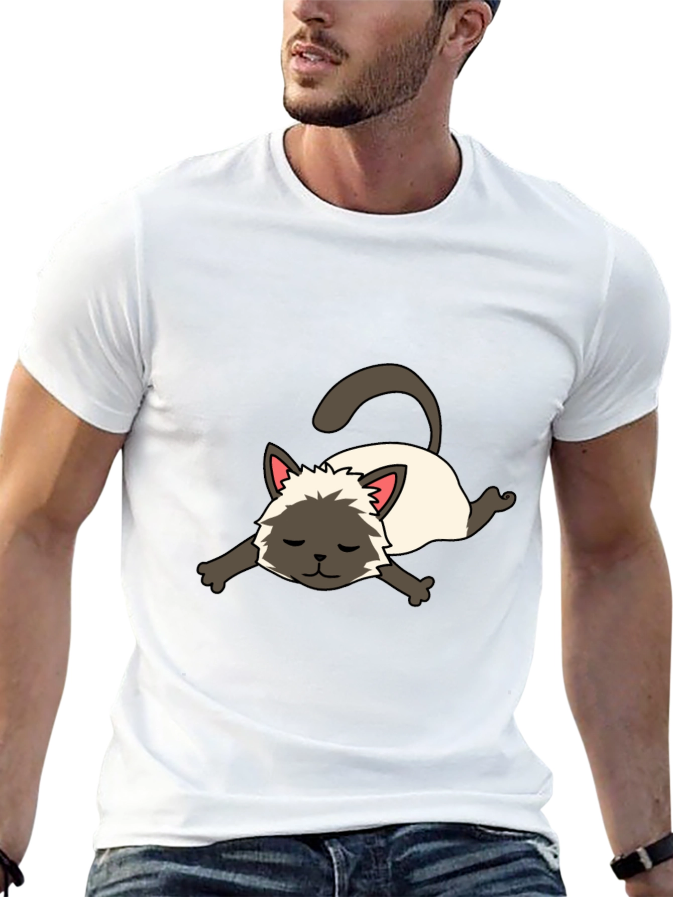 Cartoon Siamese Cat Unisex T-Shirt