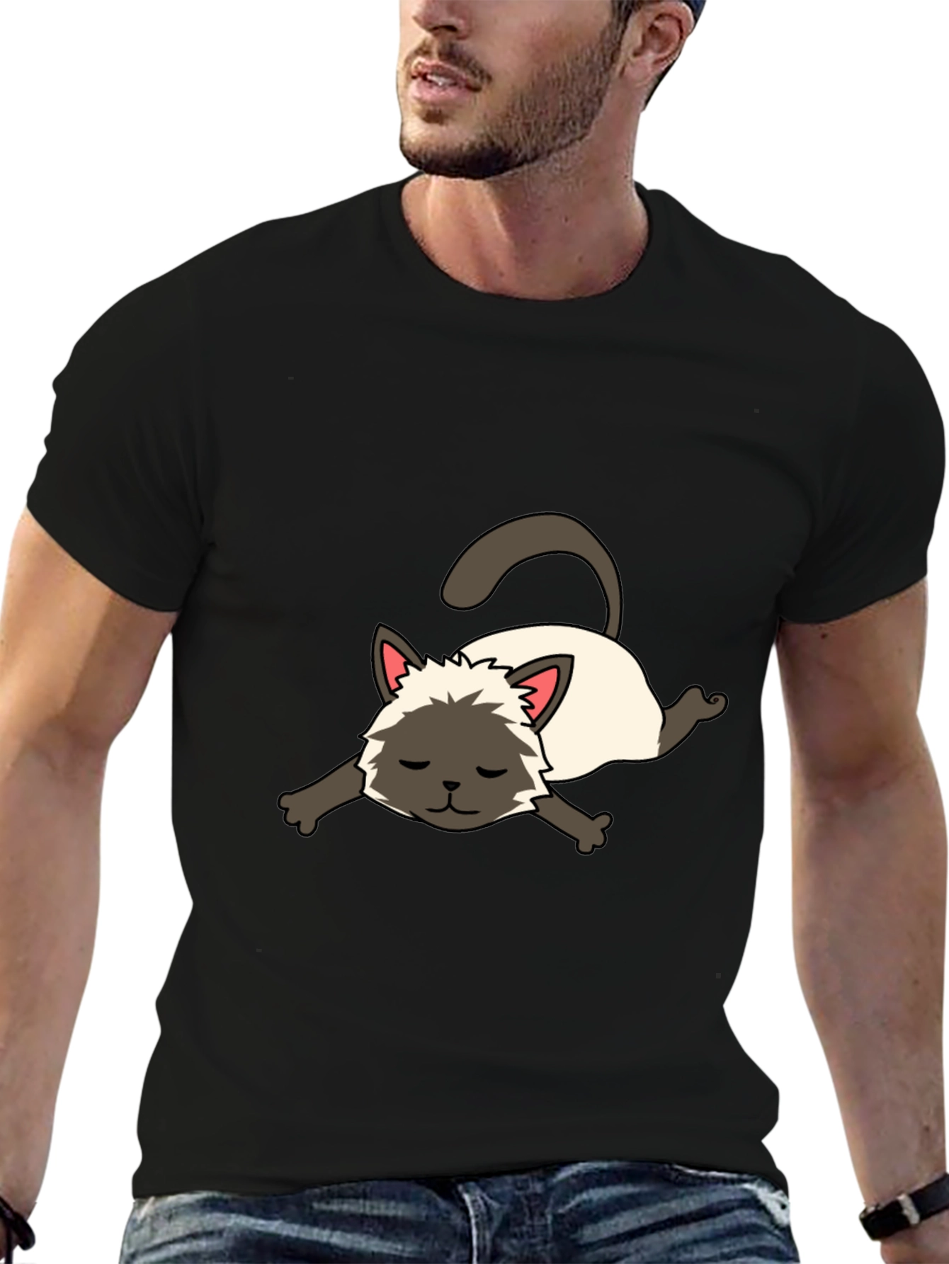 Cartoon Siamese Cat Unisex T-Shirt