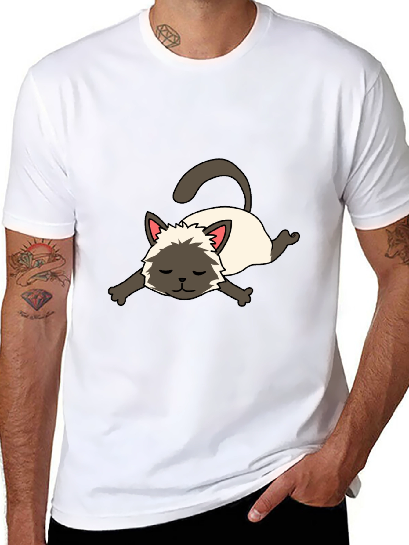Cartoon Siamese Cat Unisex T-Shirt