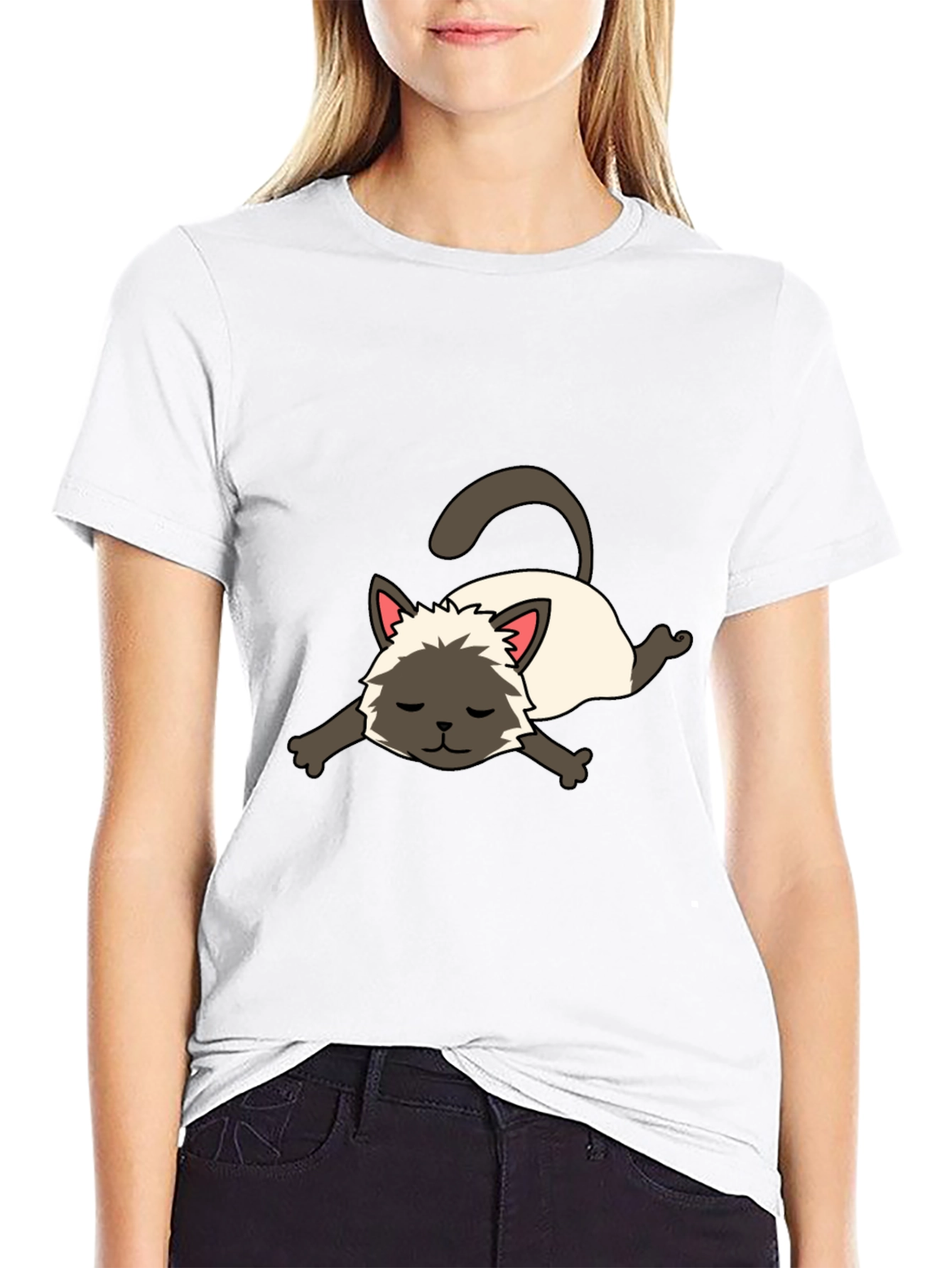 Cartoon Siamese Cat Unisex T-Shirt