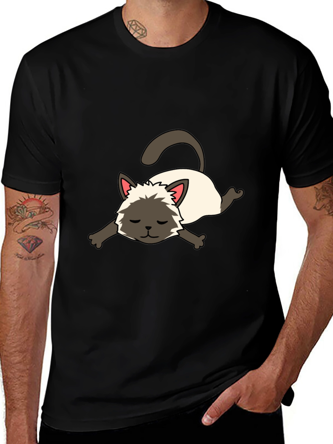 Cartoon Siamese Cat Unisex T-Shirt