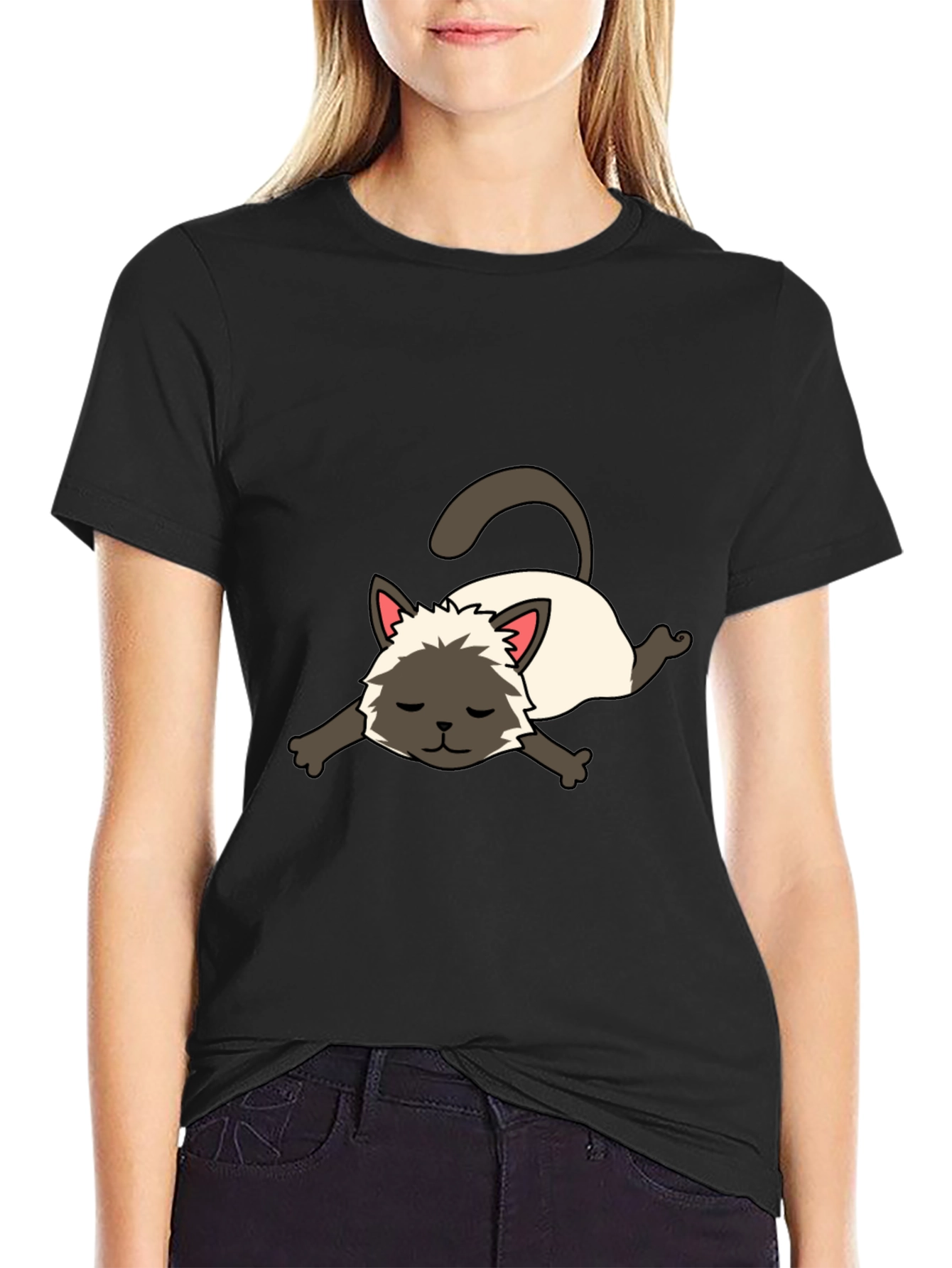 Cartoon Siamese Cat Unisex T-Shirt