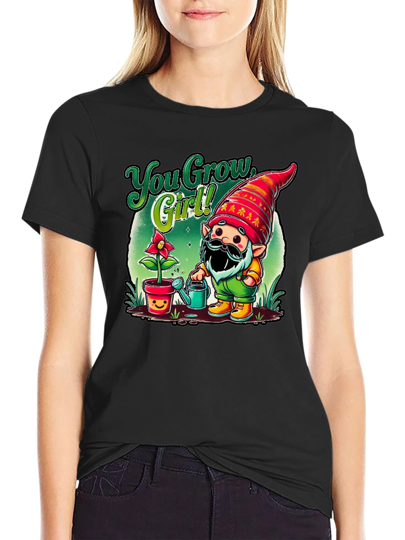 You Grow Girl! Gardening Gnome Graphic Tee