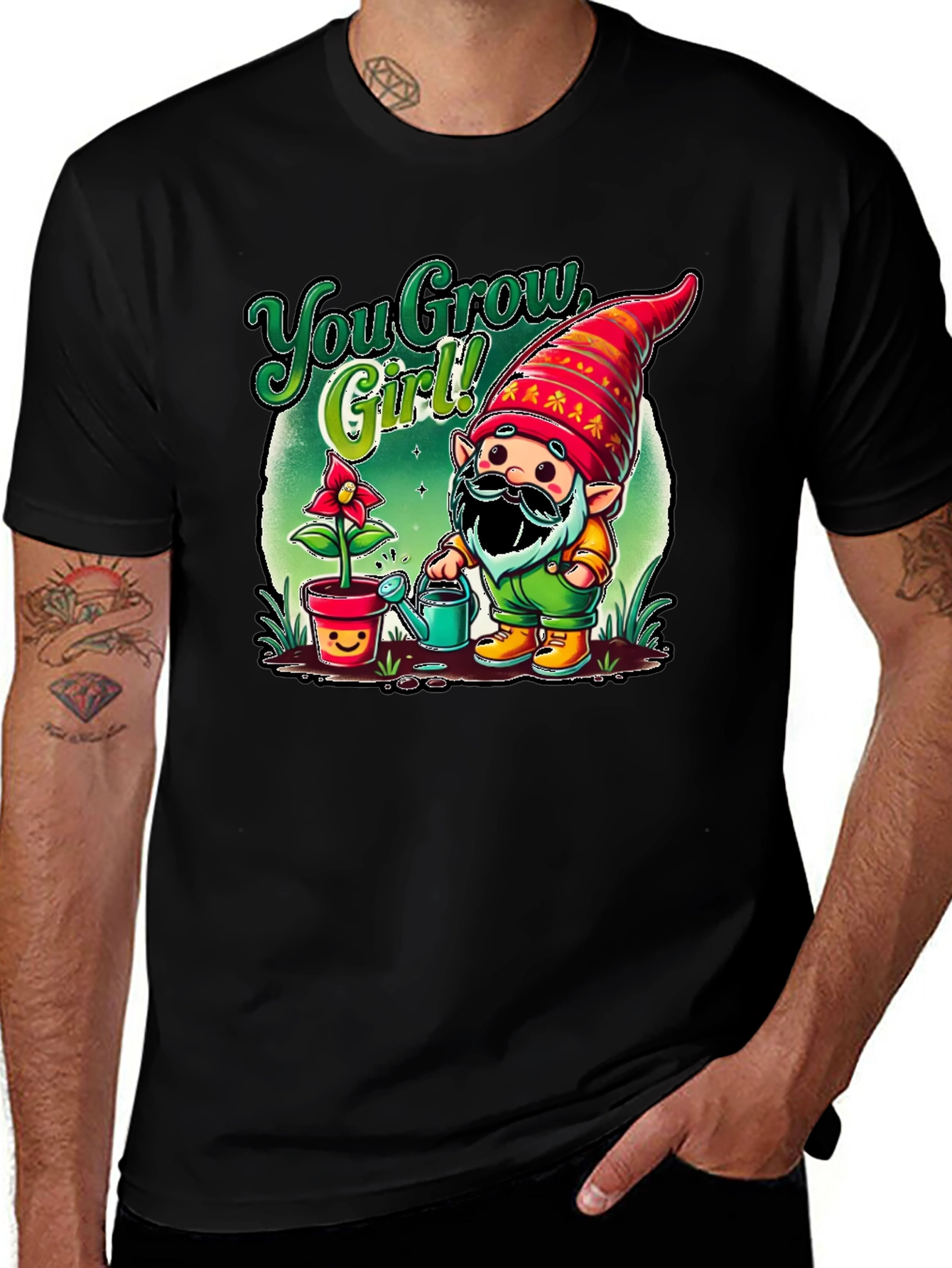 You Grow Girl! Gardening Gnome Graphic Tee
