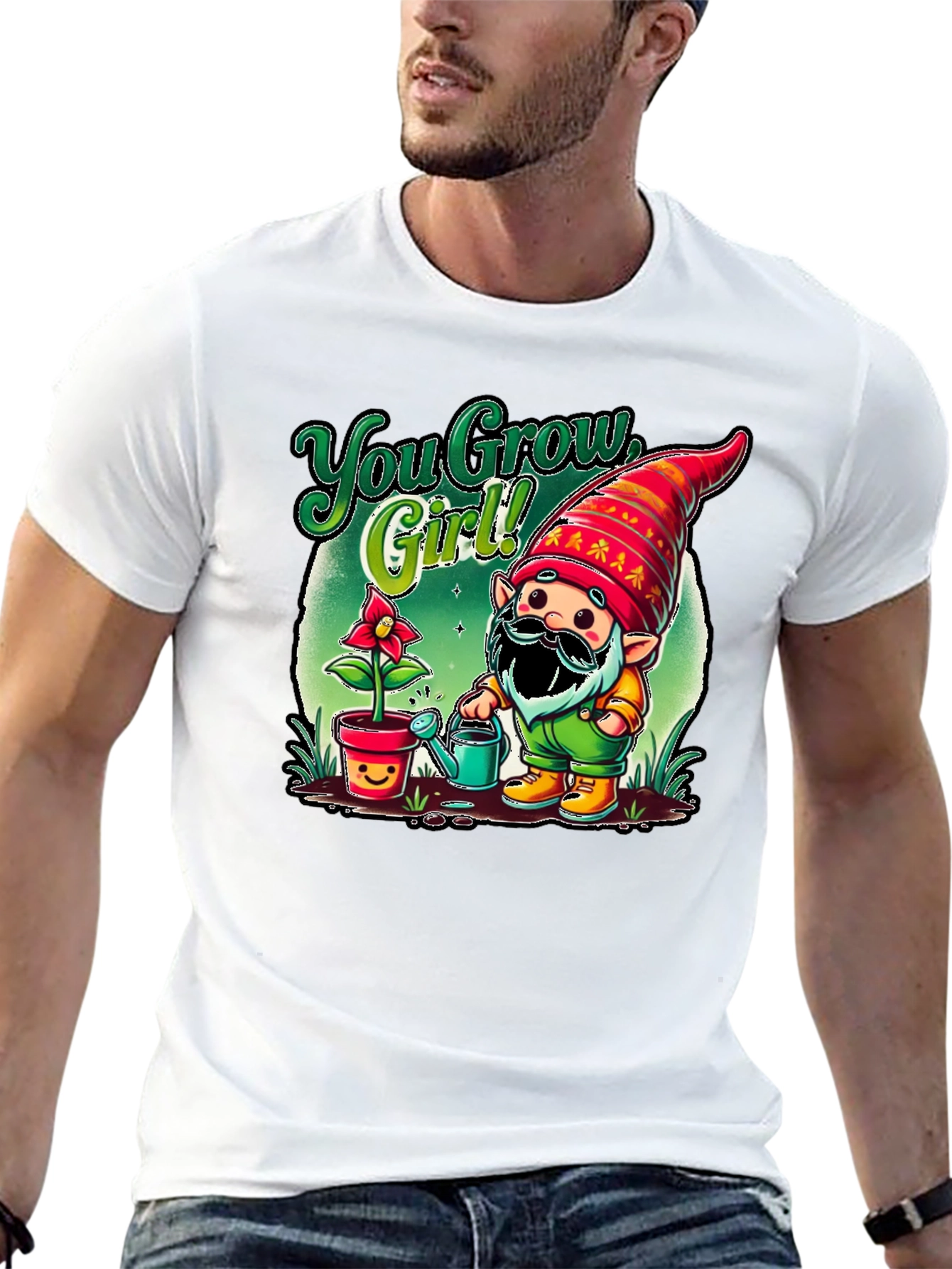 You Grow Girl! Gardening Gnome Graphic Tee