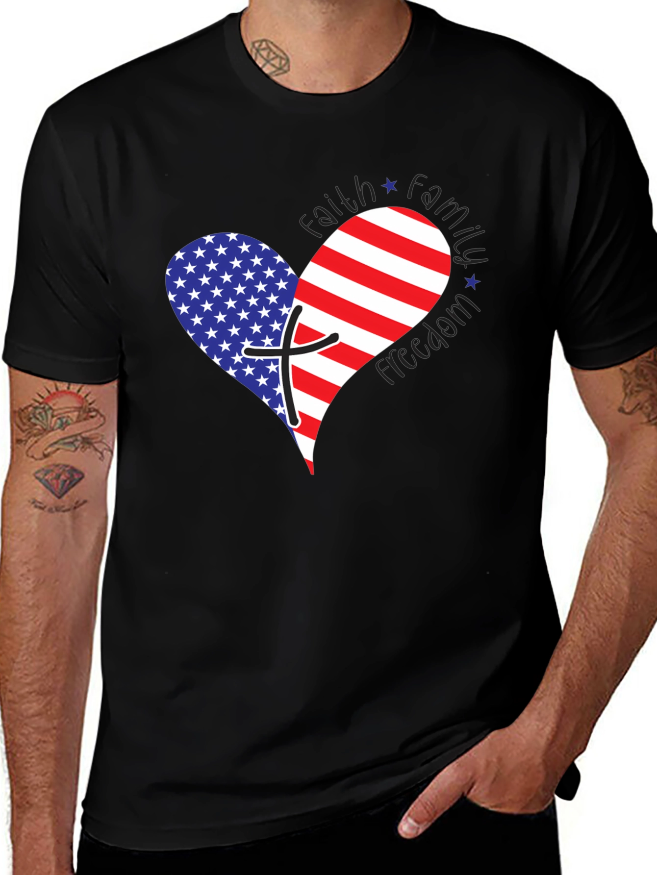 Faith Family Freedom Patriotic T-Shirt