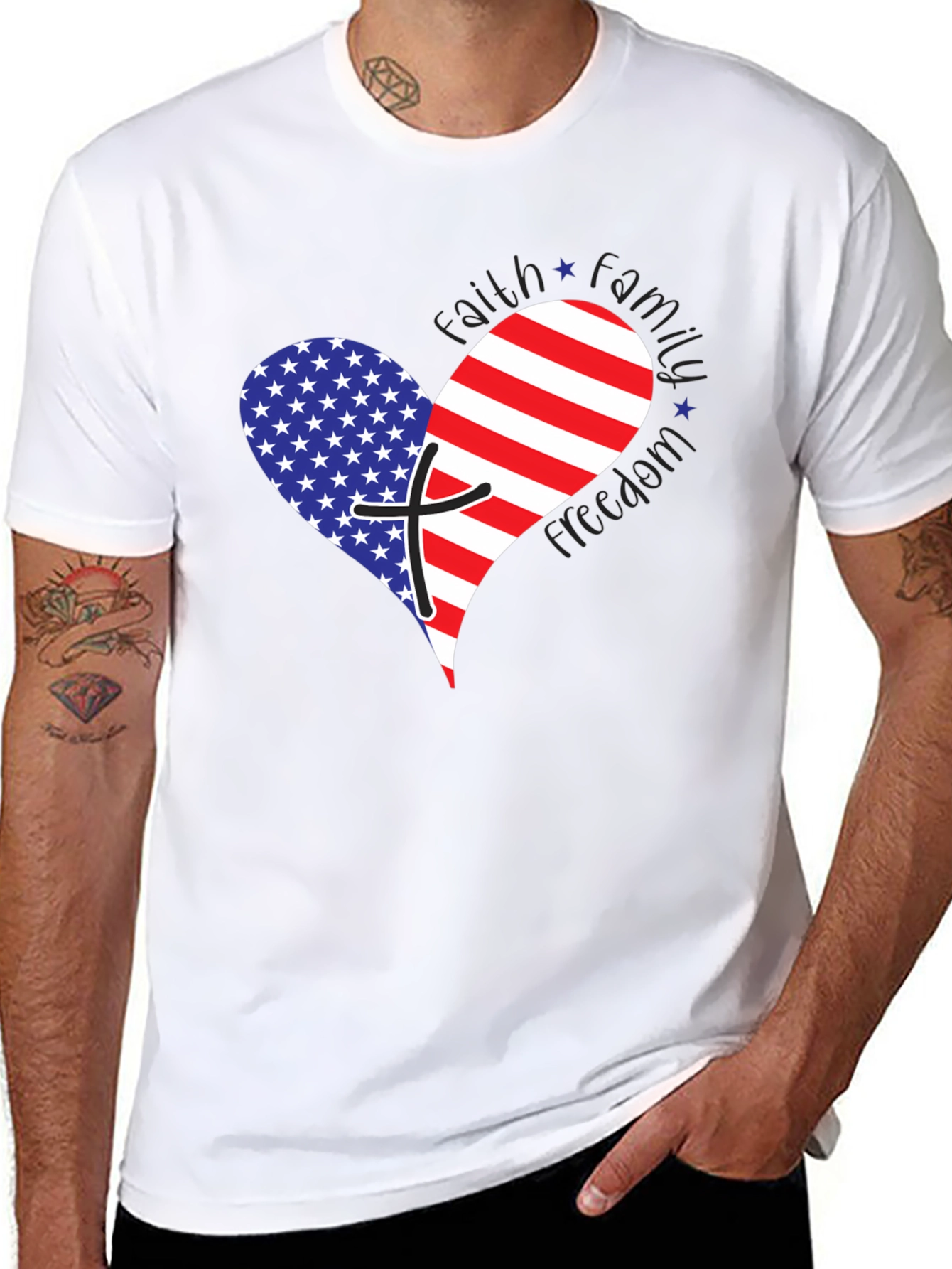Faith Family Freedom Patriotic T-Shirt