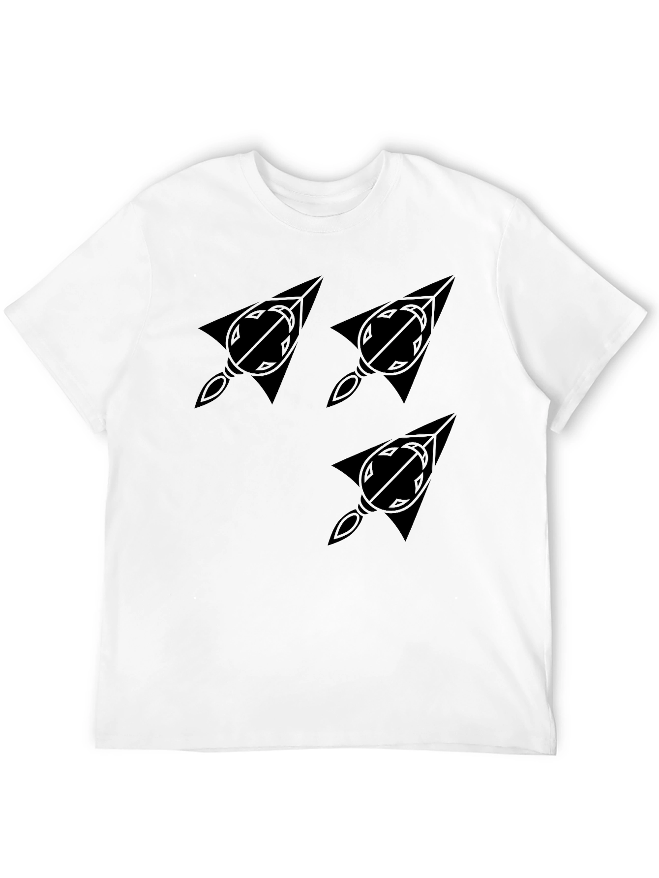 Modern Graphic Print Tee - Black