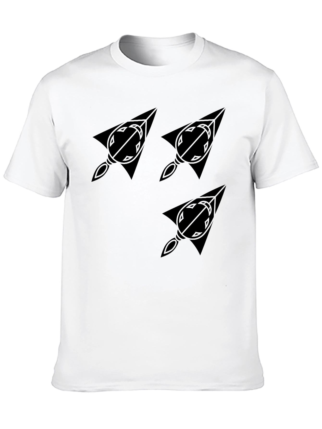 Modern Graphic Print Tee - Black