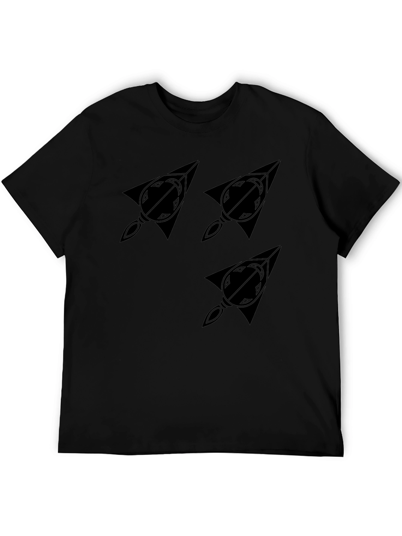 Modern Graphic Print Tee - Black