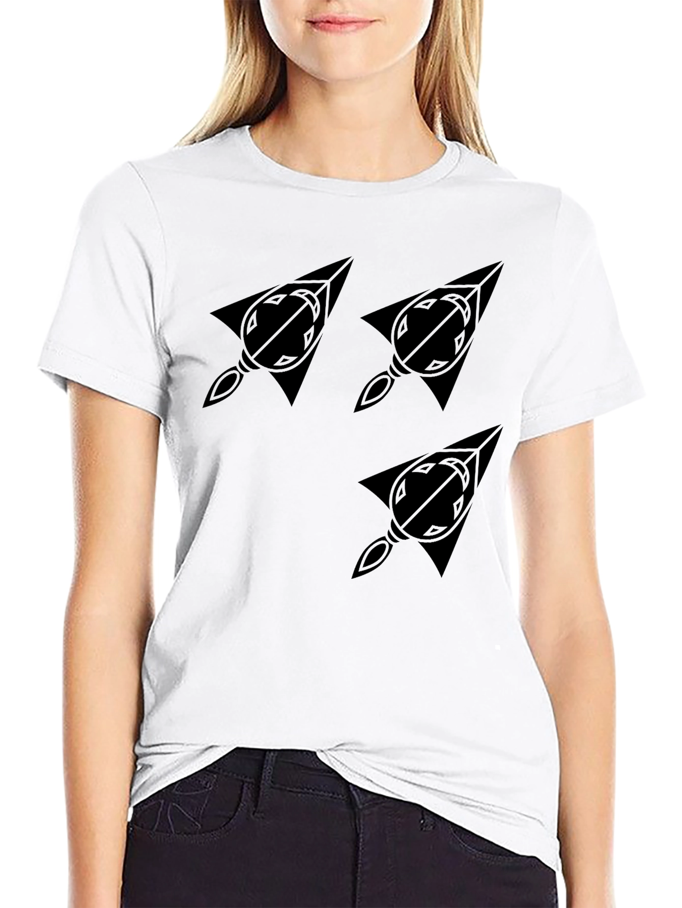 Modern Graphic Print Tee - Black