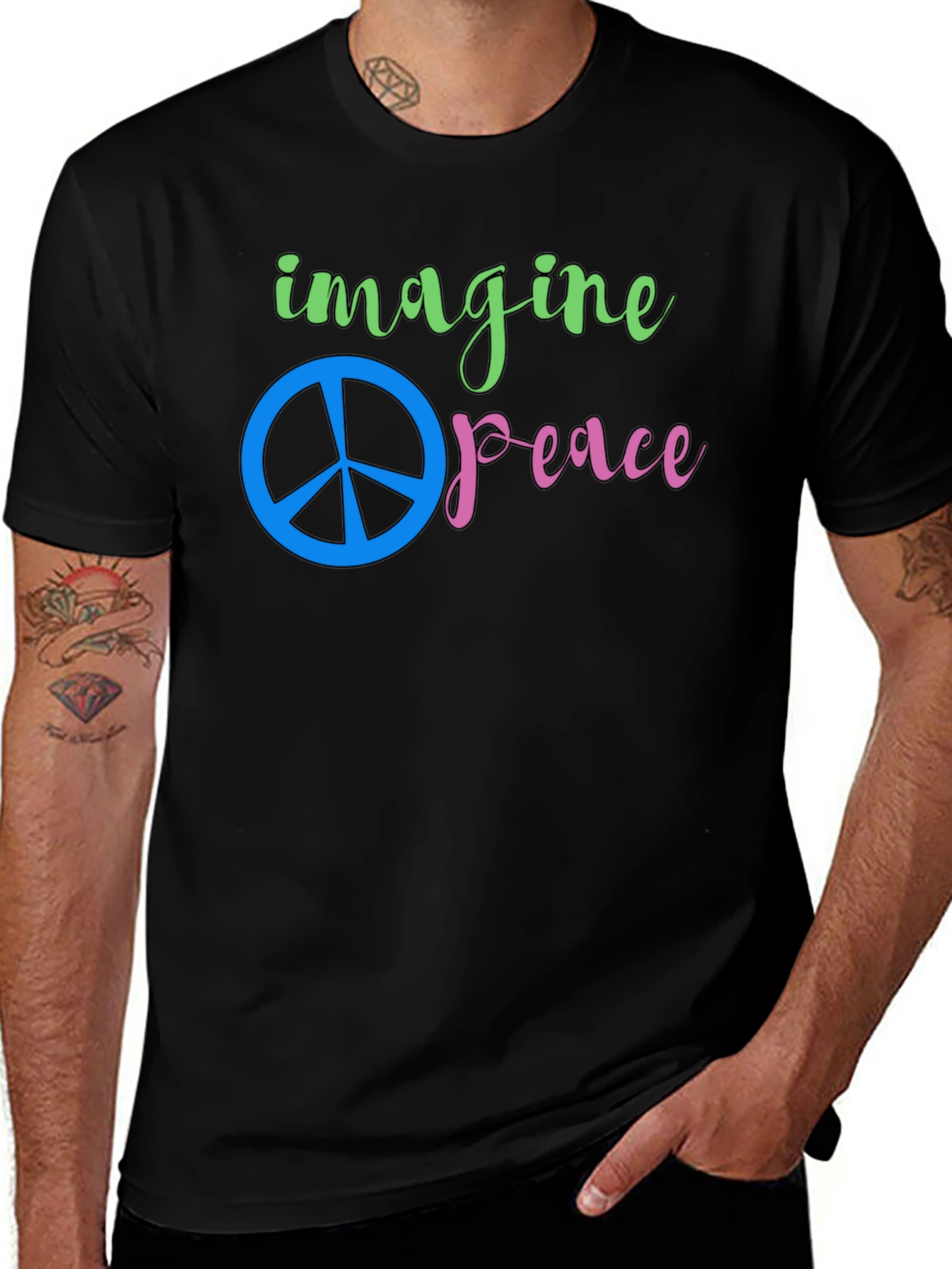 Imagine Peace Black T-Shirt