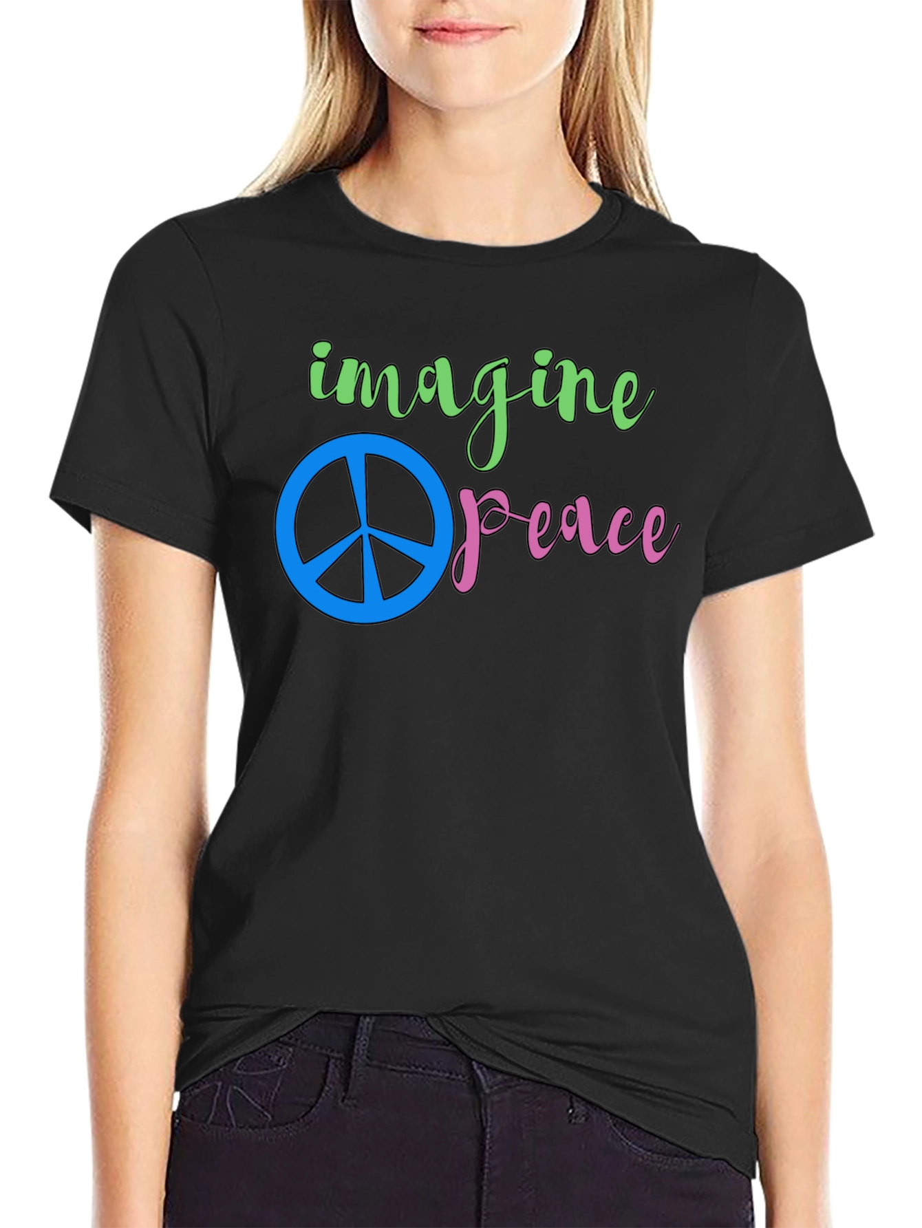 Imagine Peace Black T-Shirt