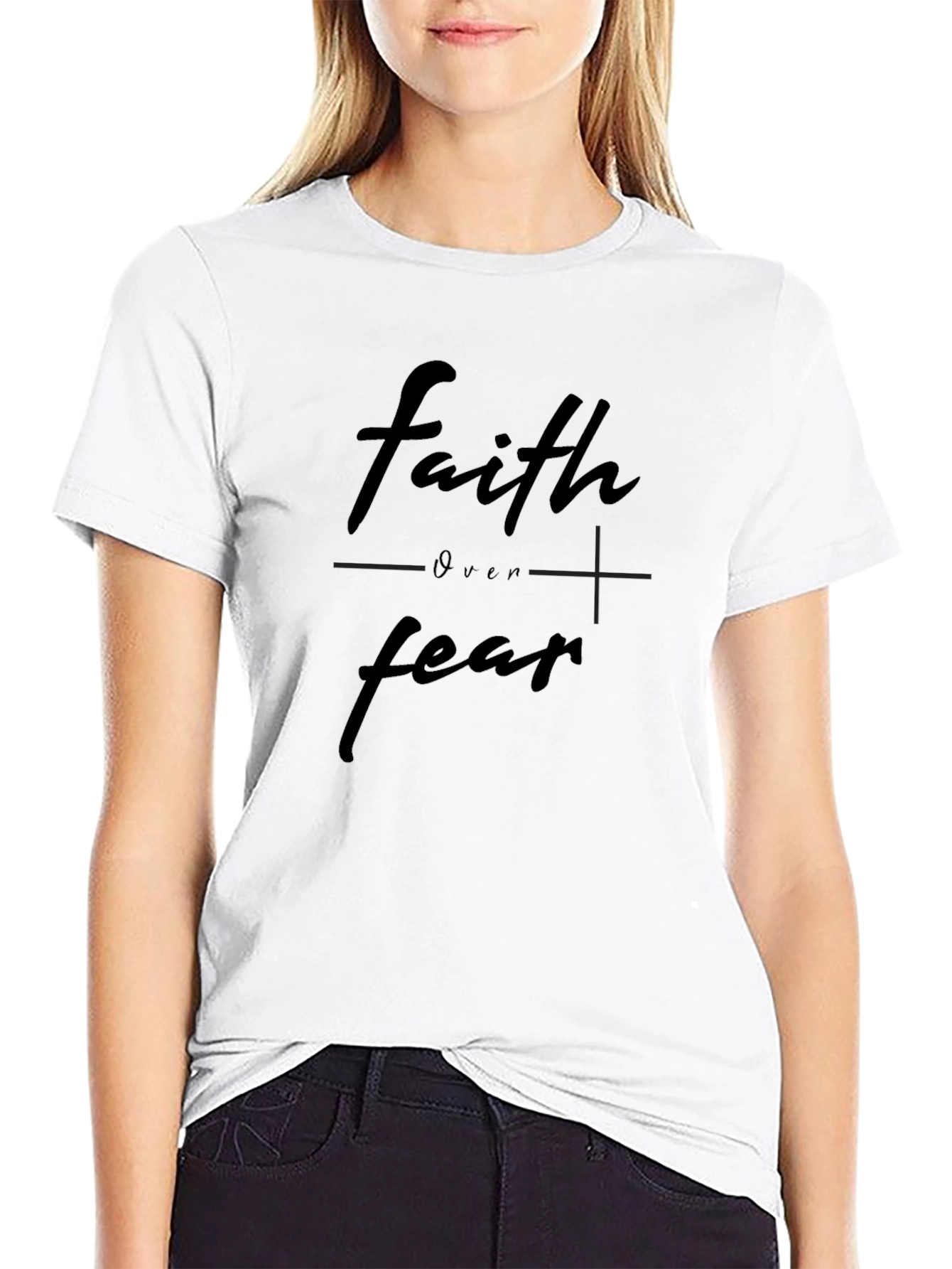 Faith Over Fear Black T-Shirt for Men