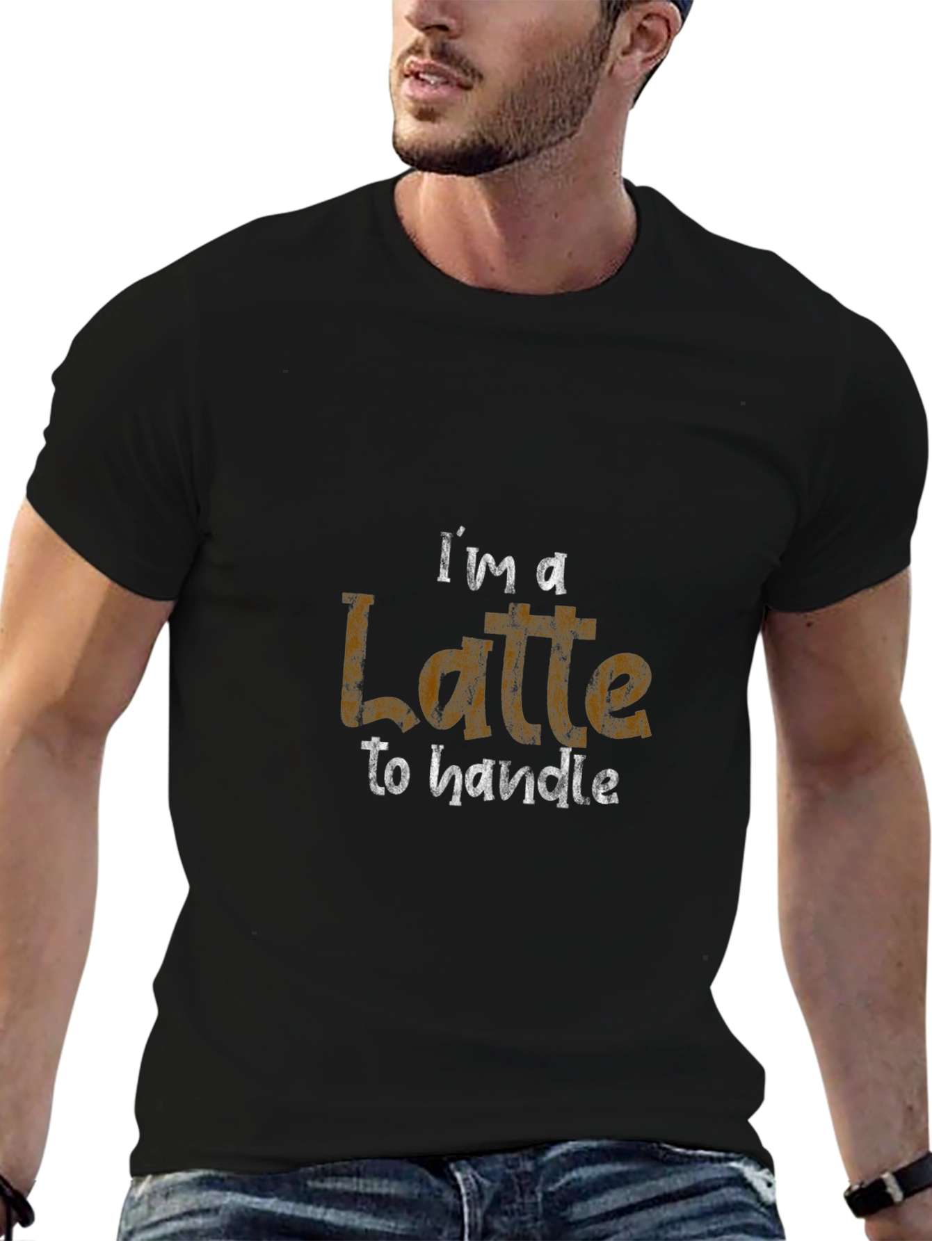 Latte to Handle Graphic Tee - Black Cotton Shirt