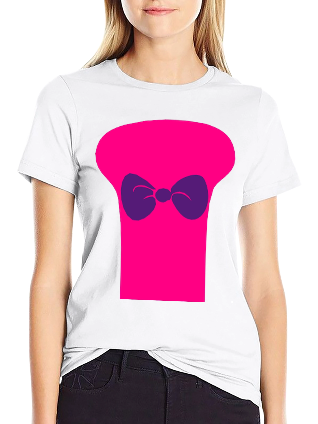 Funny Pink Top Hat Bow Tie Graphic T-Shirt