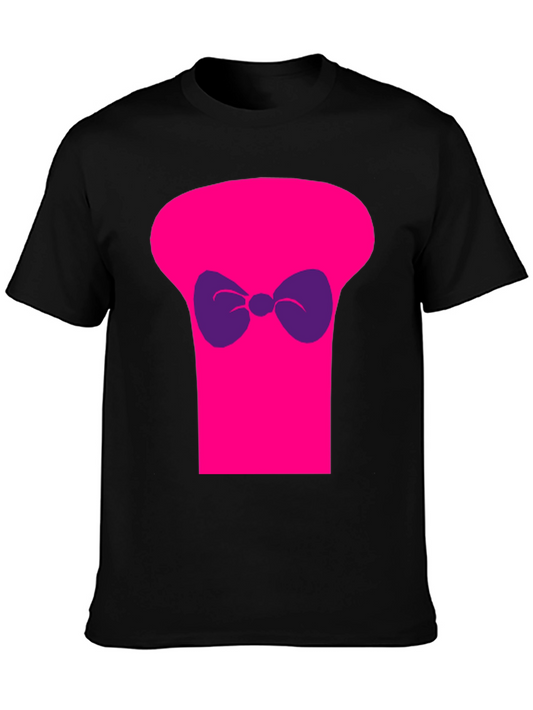 Funny Pink Top Hat Bow Tie Graphic T-Shirt