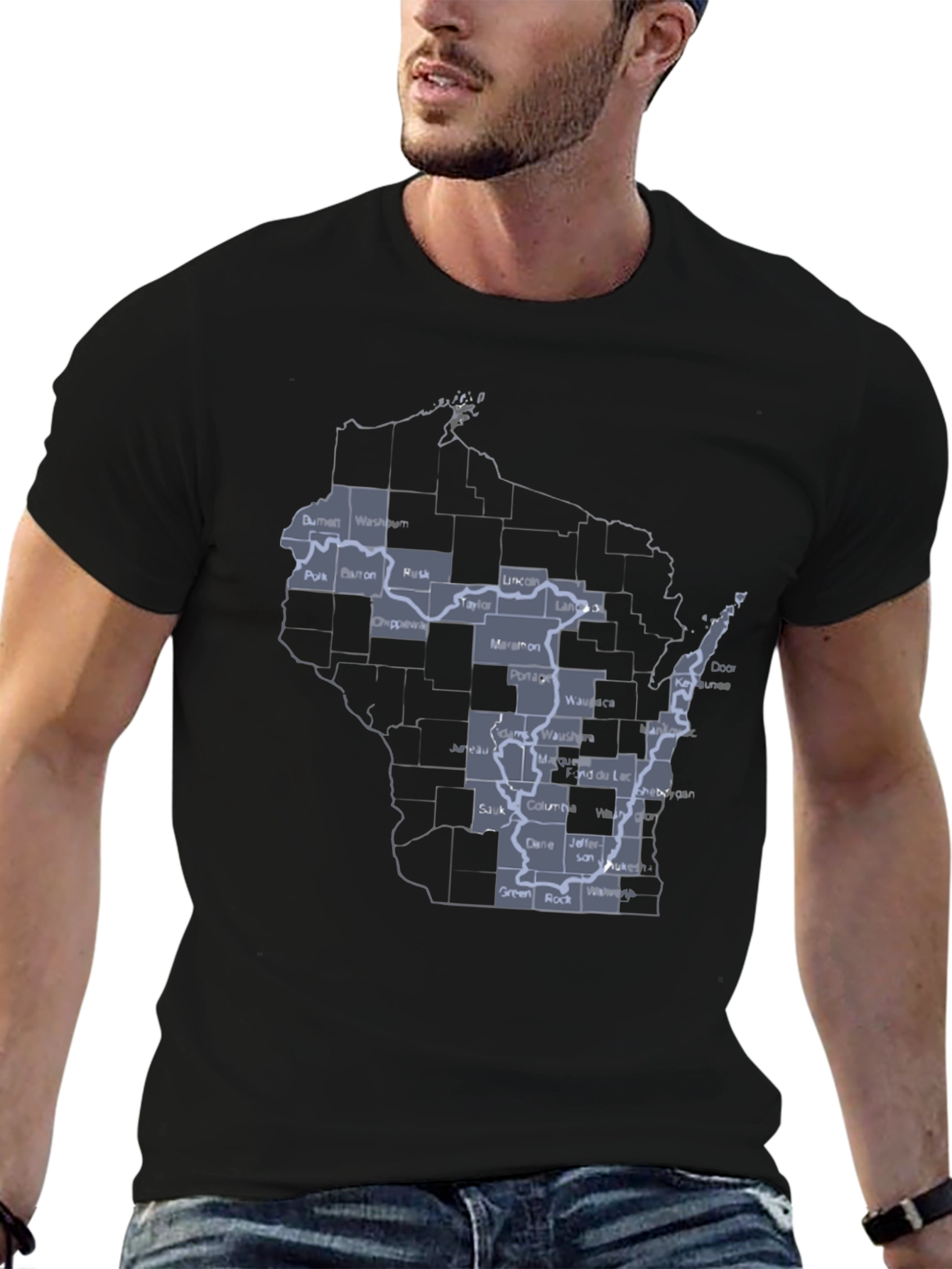 Wisconsin State Map T-Shirt