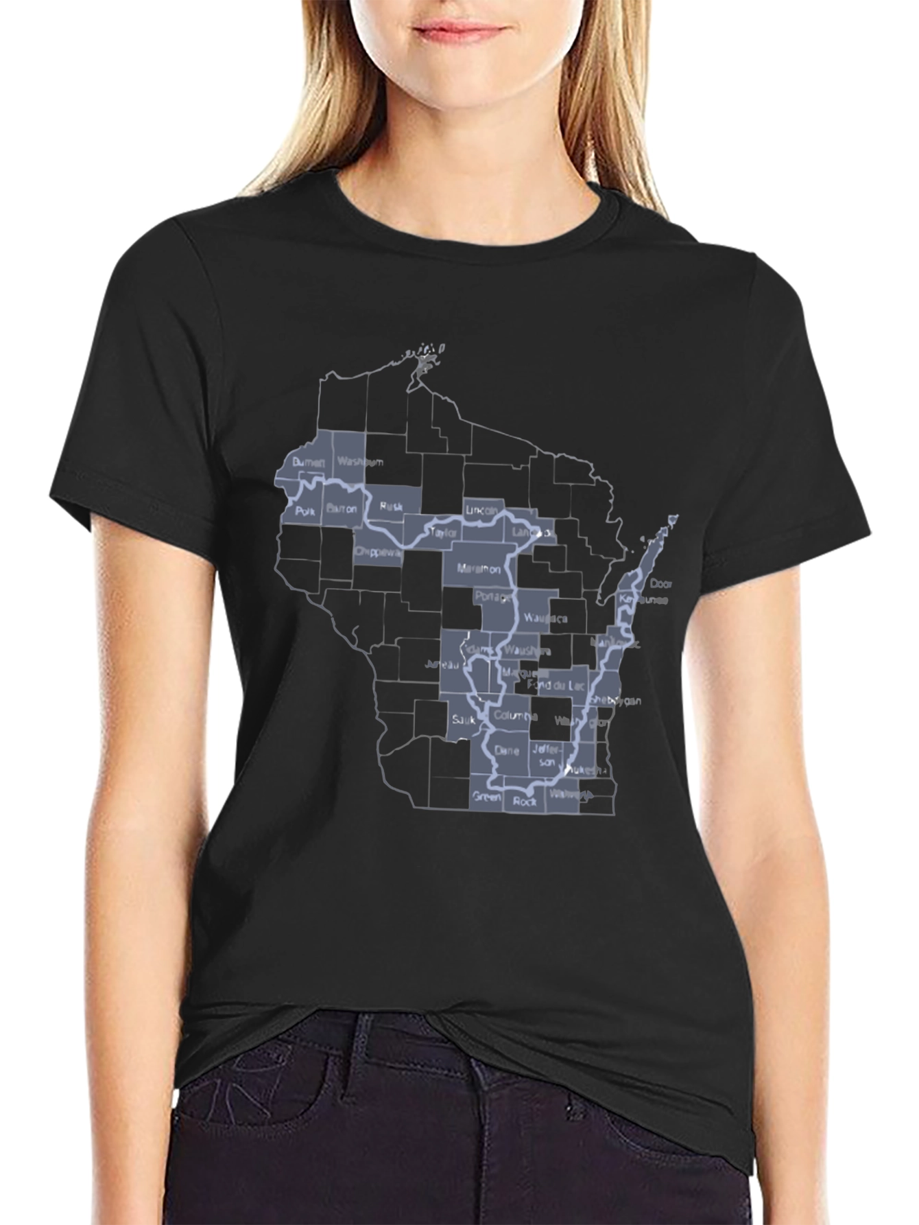 Wisconsin State Map T-Shirt