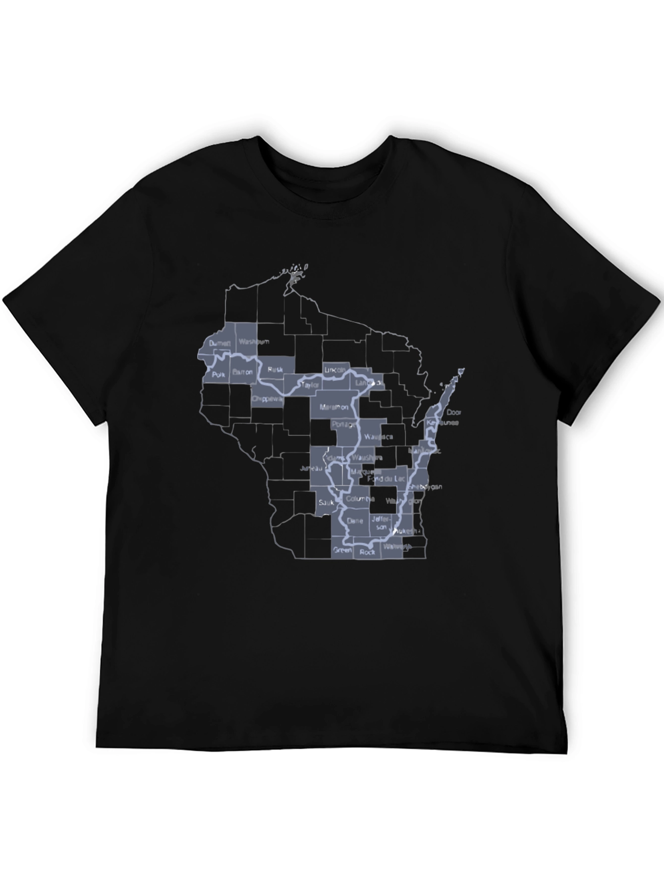 Wisconsin State Map T-Shirt