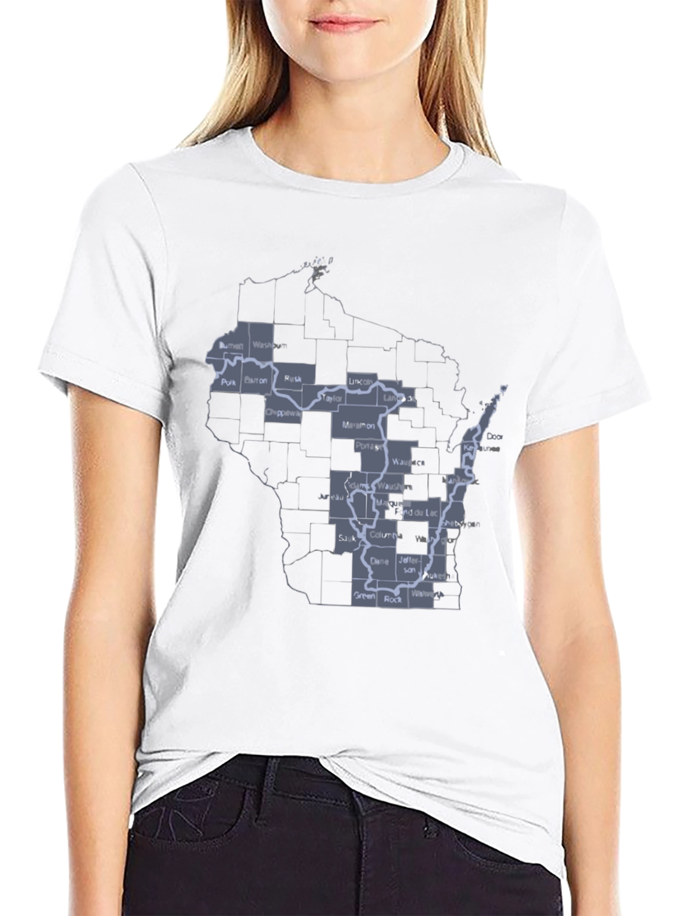 Wisconsin State Map T-Shirt