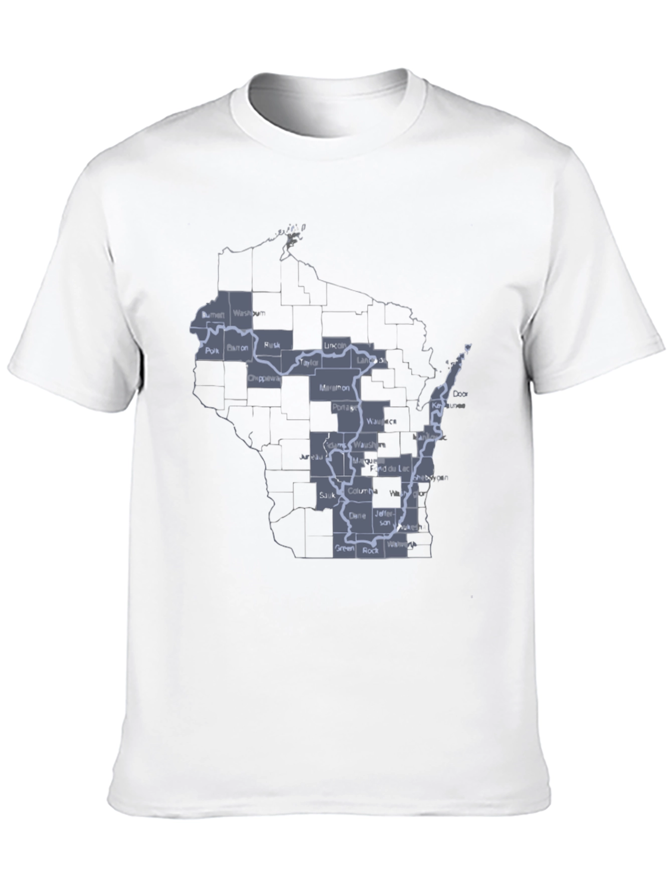 Wisconsin State Map T-Shirt