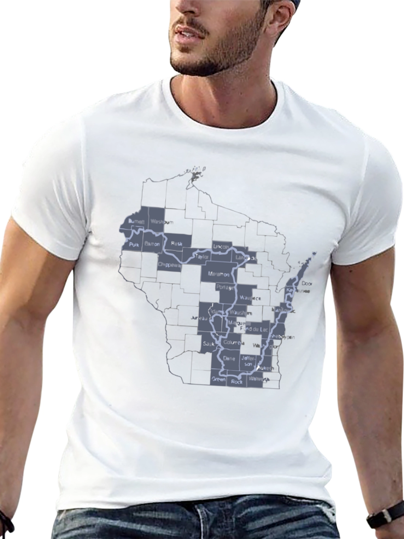 Wisconsin State Map T-Shirt