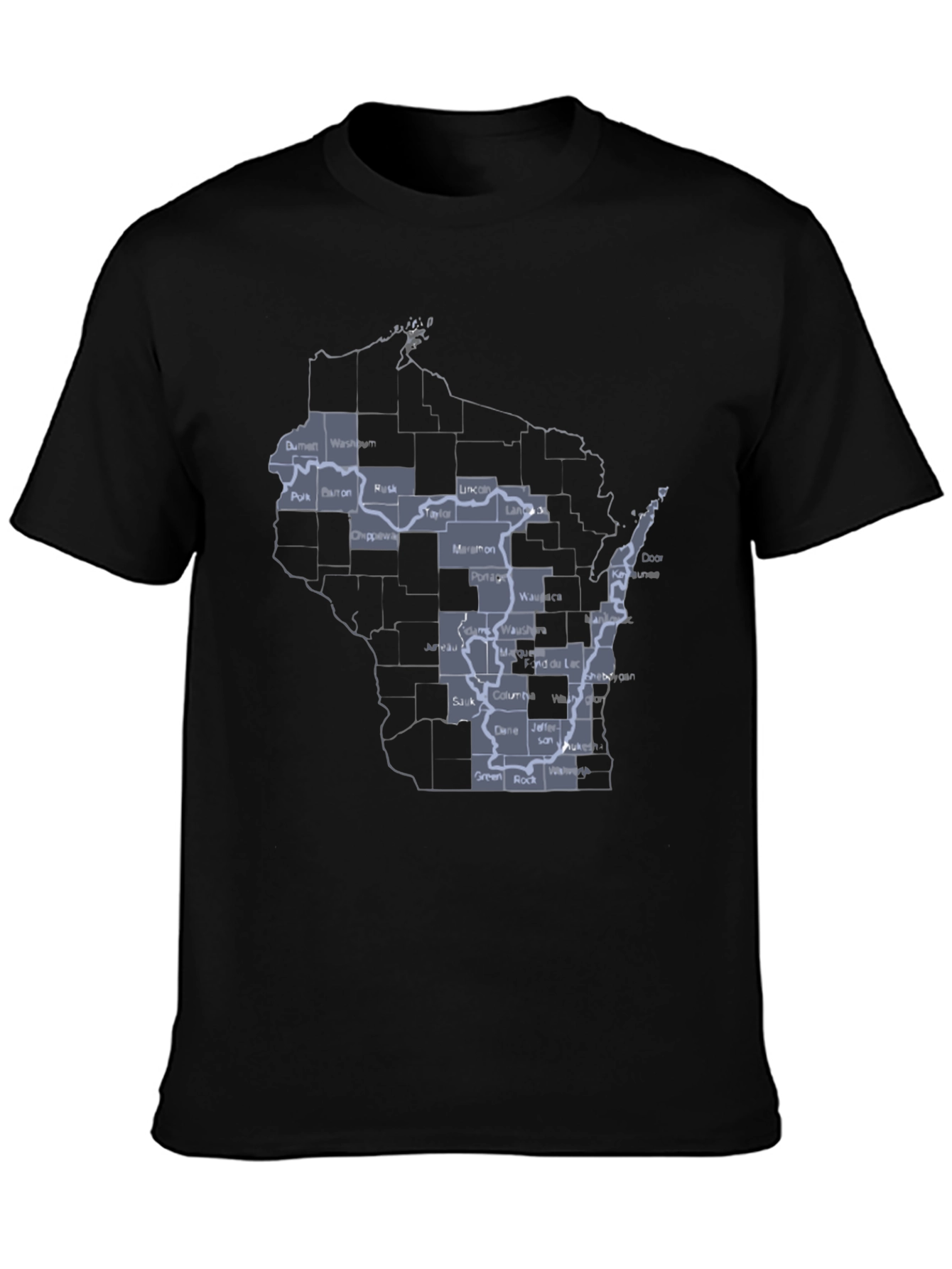 Wisconsin State Map T-Shirt