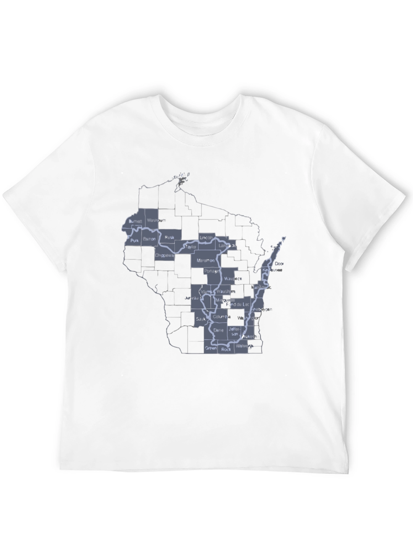 Wisconsin State Map T-Shirt