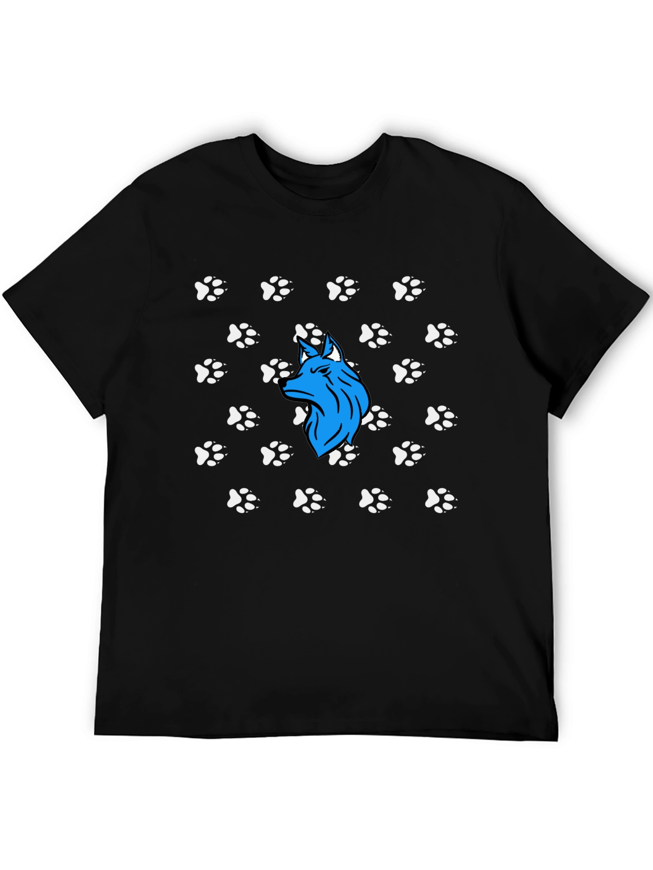 Wolf Paw Print T-Shirt - Black