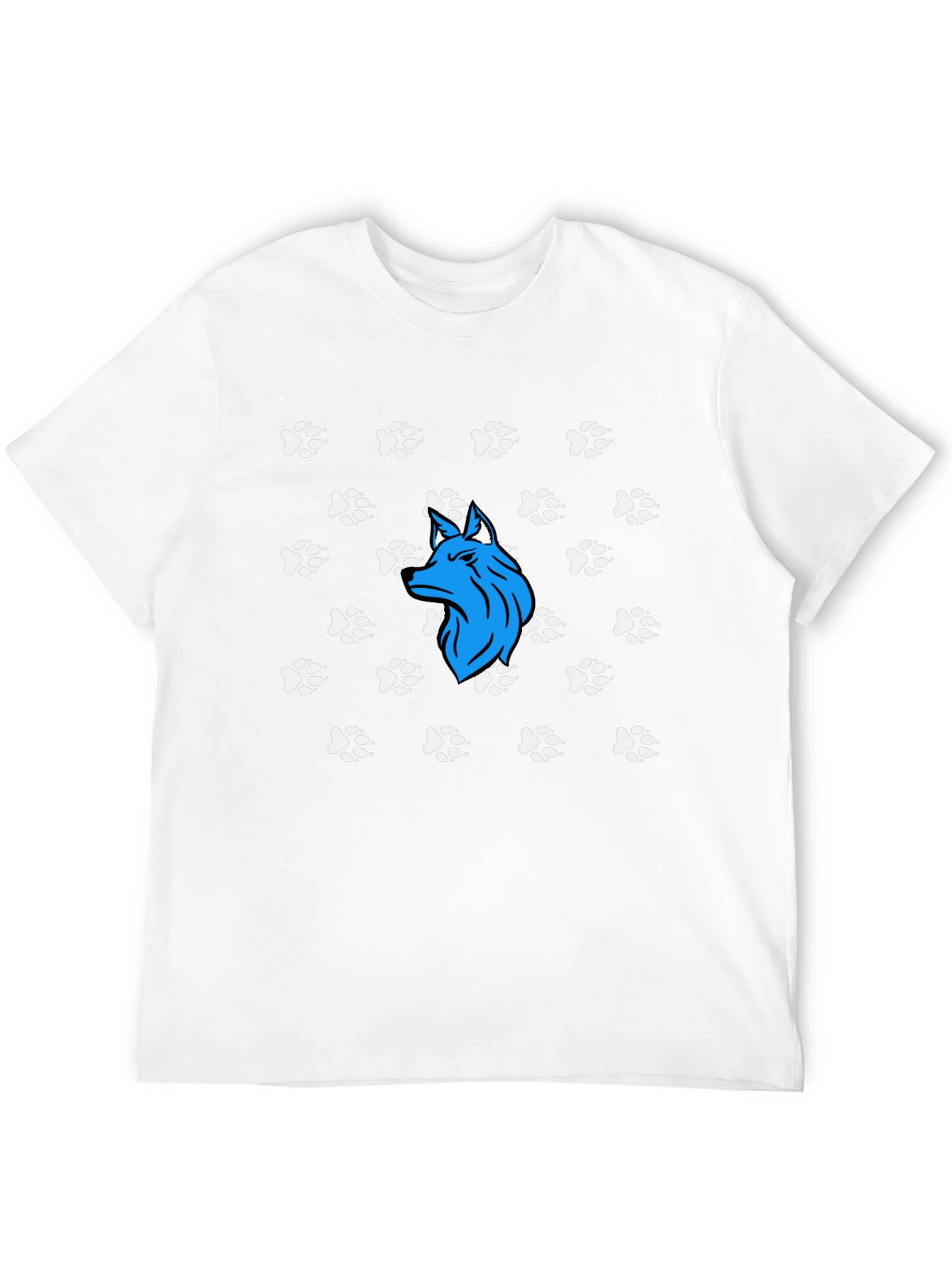 Wolf Paw Print T-Shirt - Black