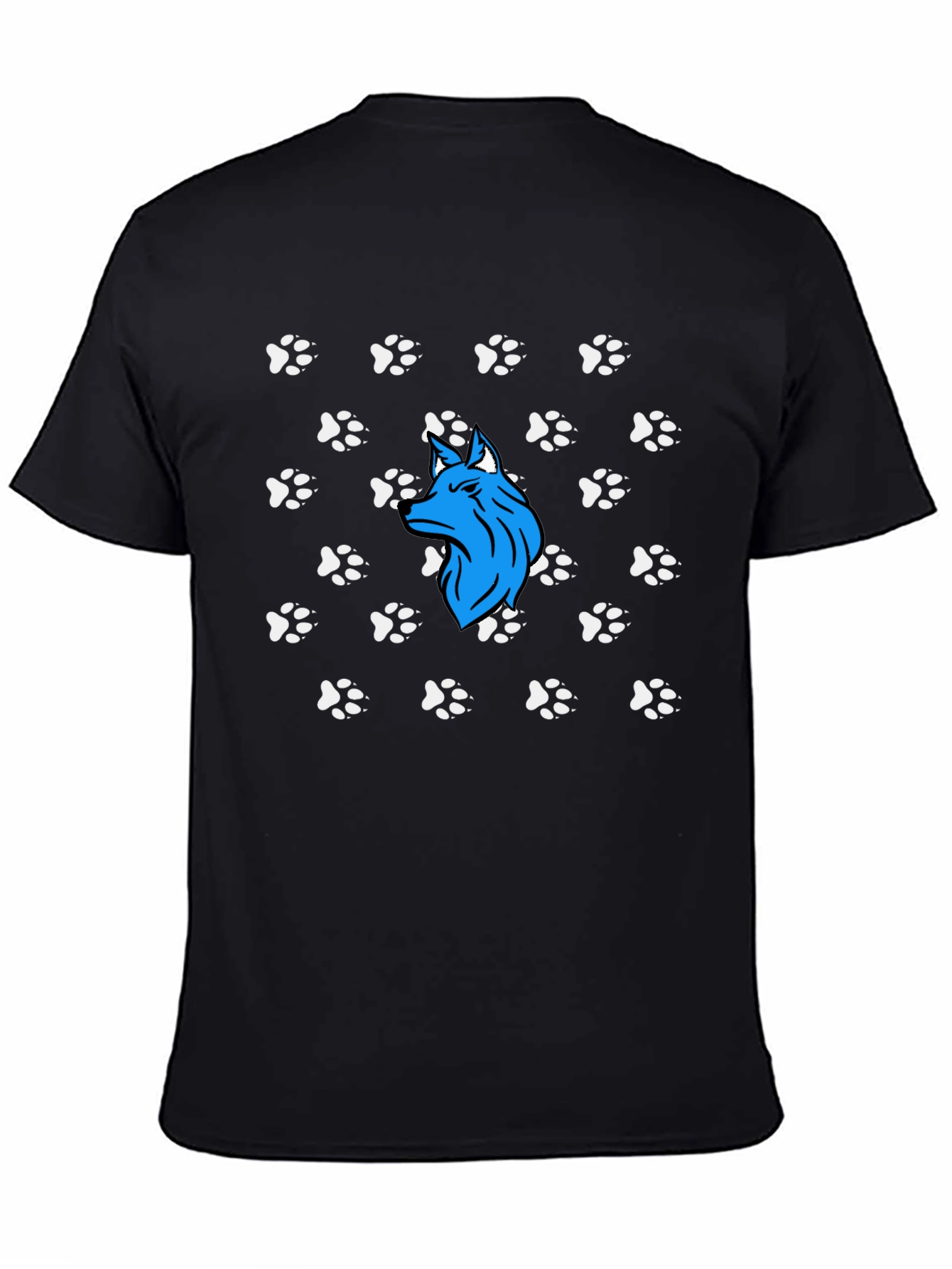 Wolf Paw Print T-Shirt - Black