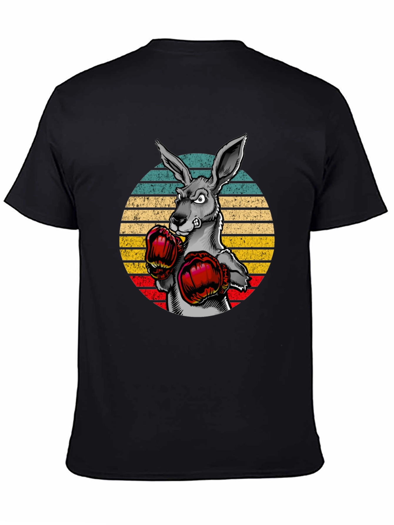 Boxing Kangaroo Graphic Tee - Retro Style