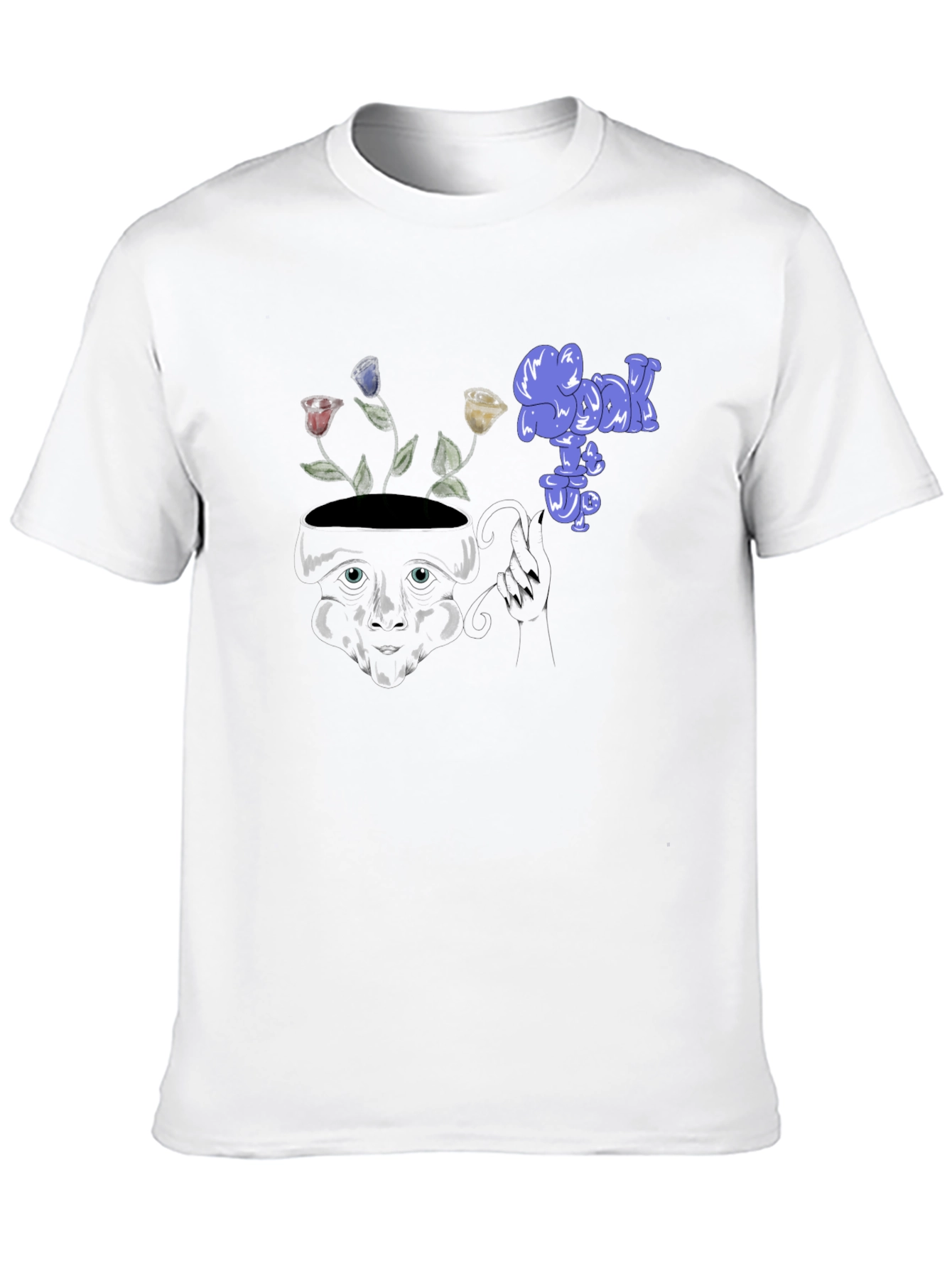 Unique Graphic Print Black Tee