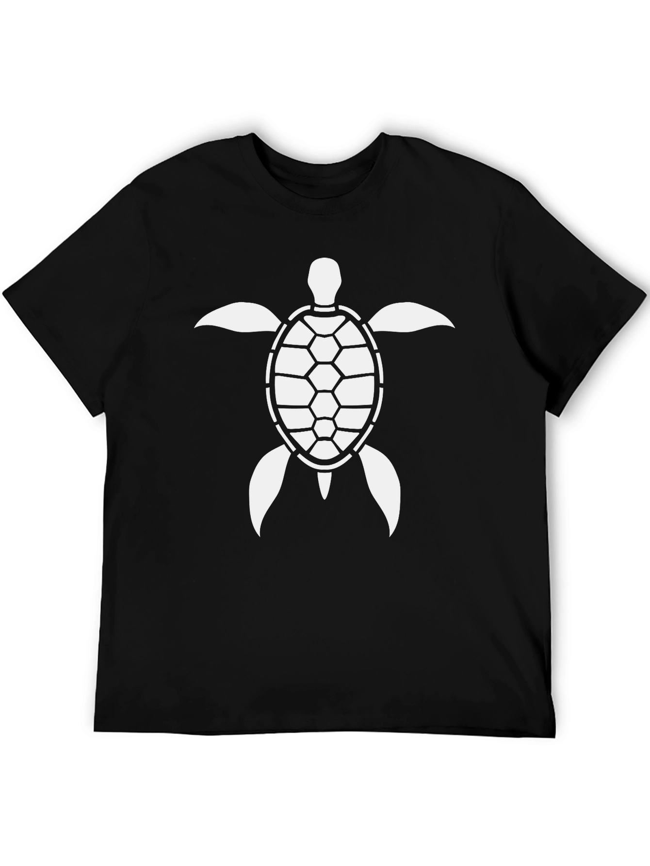 Turtle Graphic Tee - Black Cotton Comfort Fit