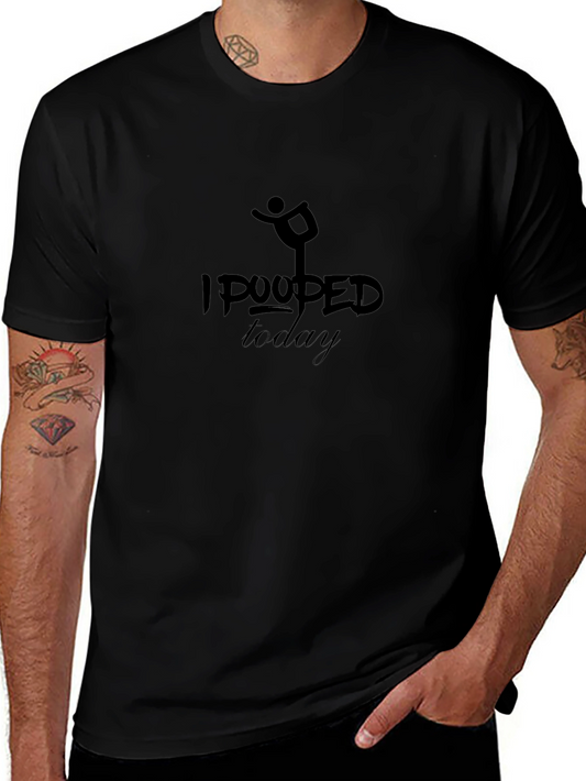 I Pooped Today Black Tee - Funny Yoga Graphic T-Shirt