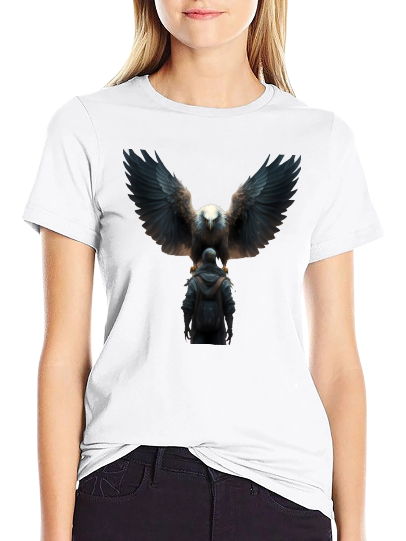 Eagle & Man Graphic Black T-Shirt