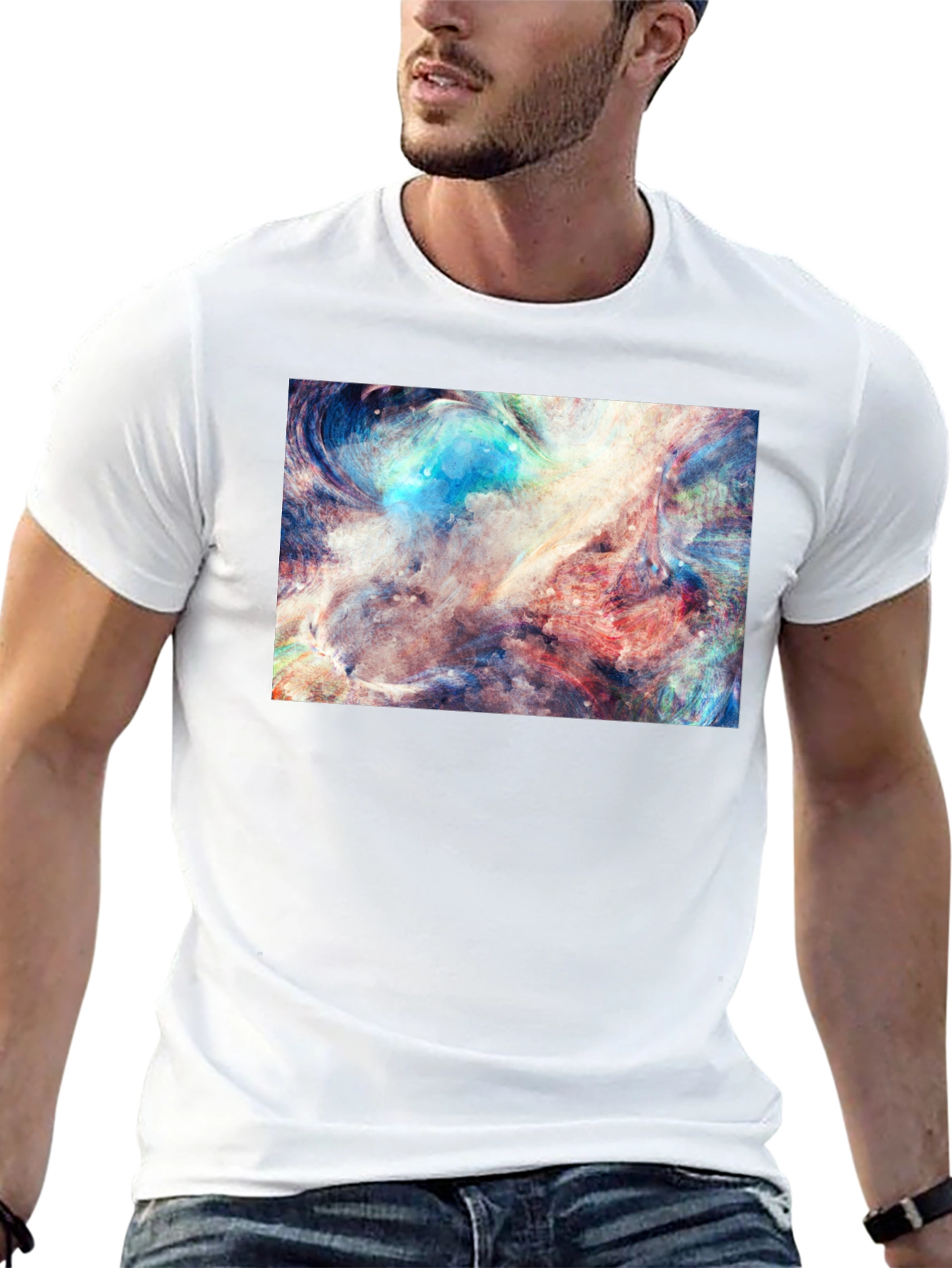 Abstract Art Black Tee - Unique Graphic Design