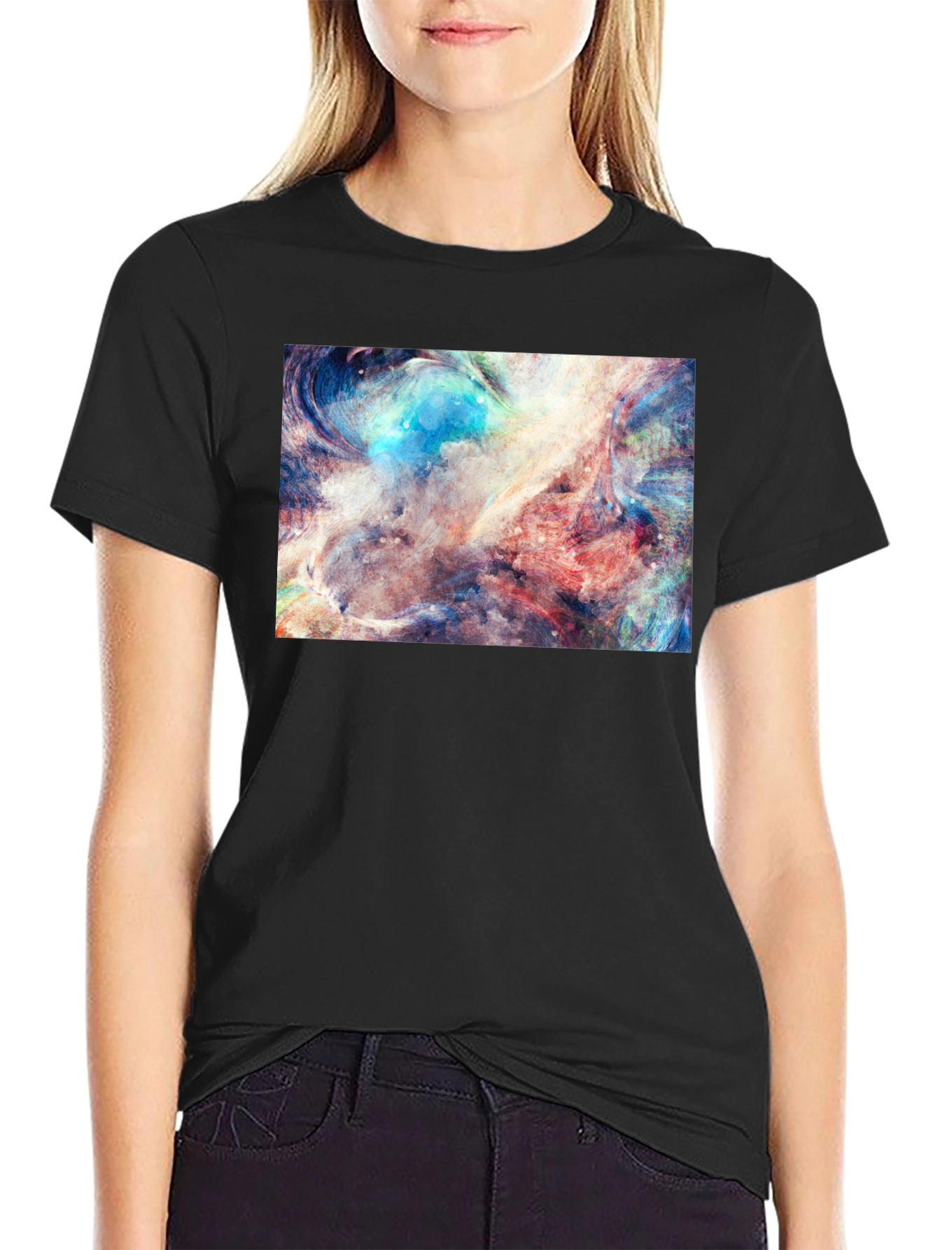 Abstract Art Black Tee - Unique Graphic Design