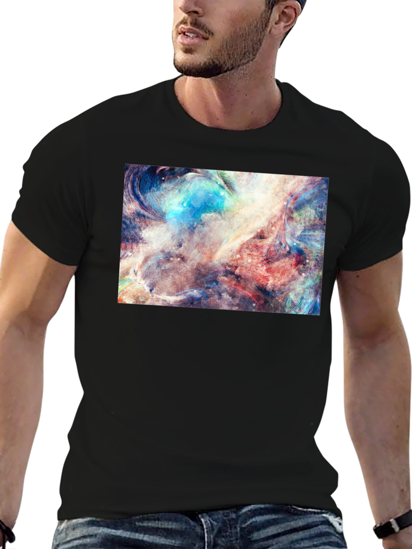 Abstract Art Black Tee - Unique Graphic Design