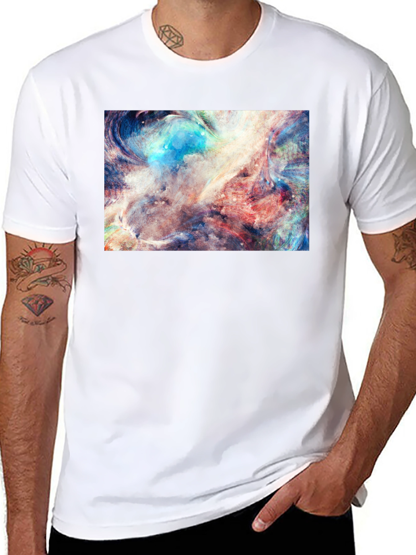 Abstract Art Black Tee - Unique Graphic Design