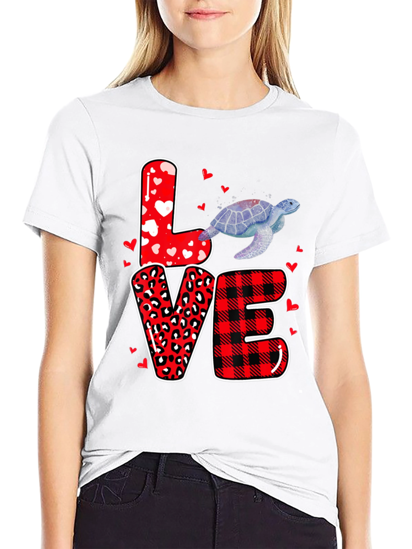 LOVE Turtle Graphic Tee Shirt